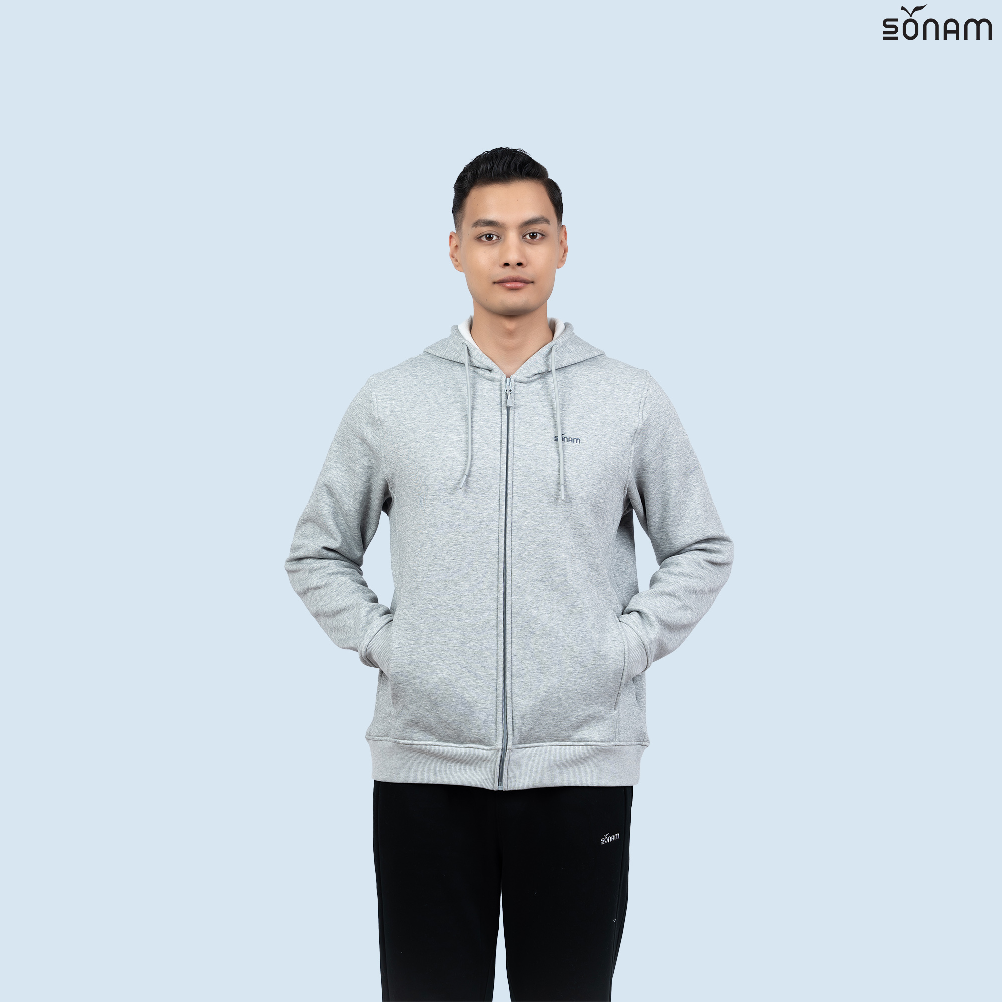 SONAM AKAR UNISEX TERRY FLEECE HOODED ZIPPED JACKET (FW2025) #2751