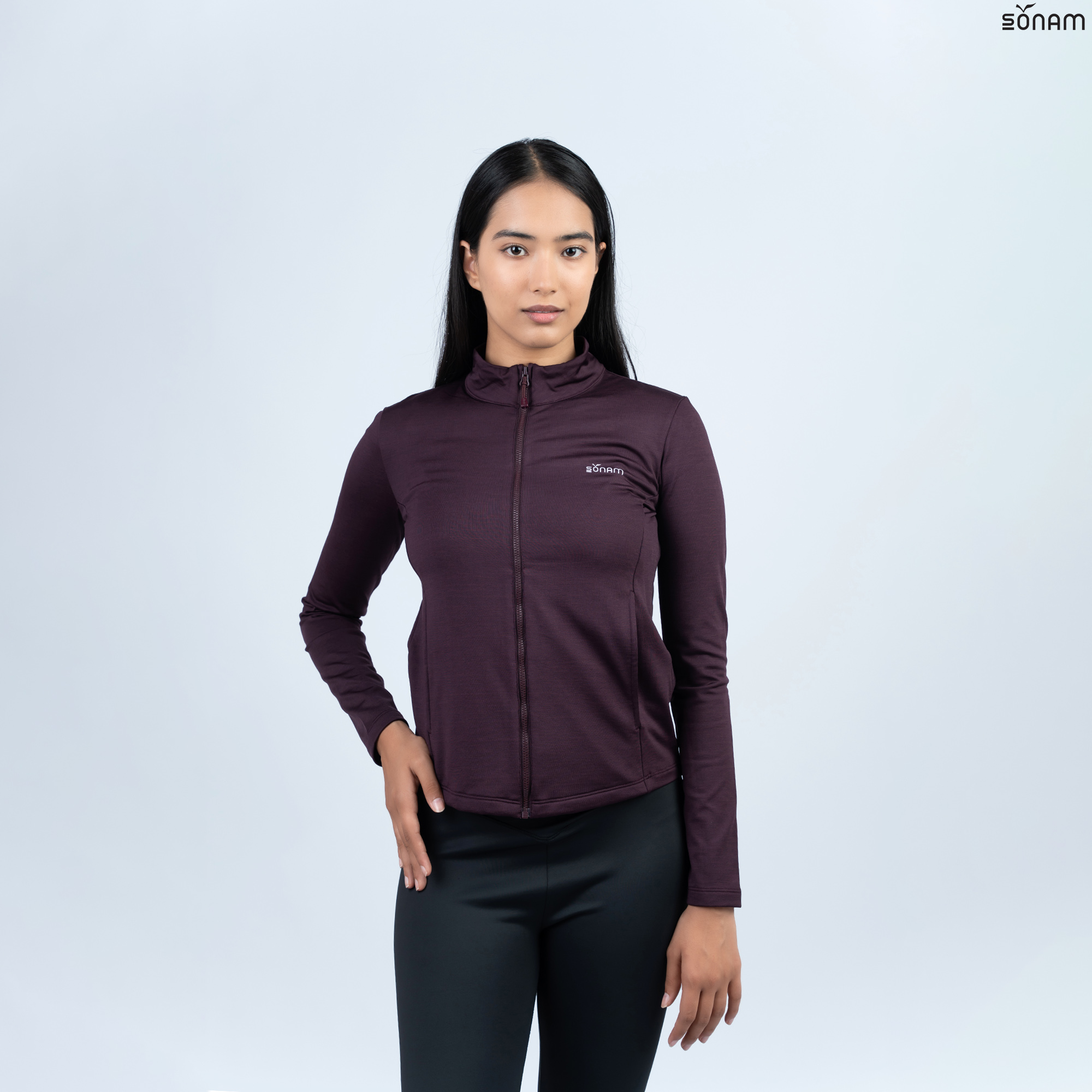 SONAM GYALTSEN WOMEN'S MILANGED FLEECE ACTIVE ZIPPED JACKET (FW2025) #2718