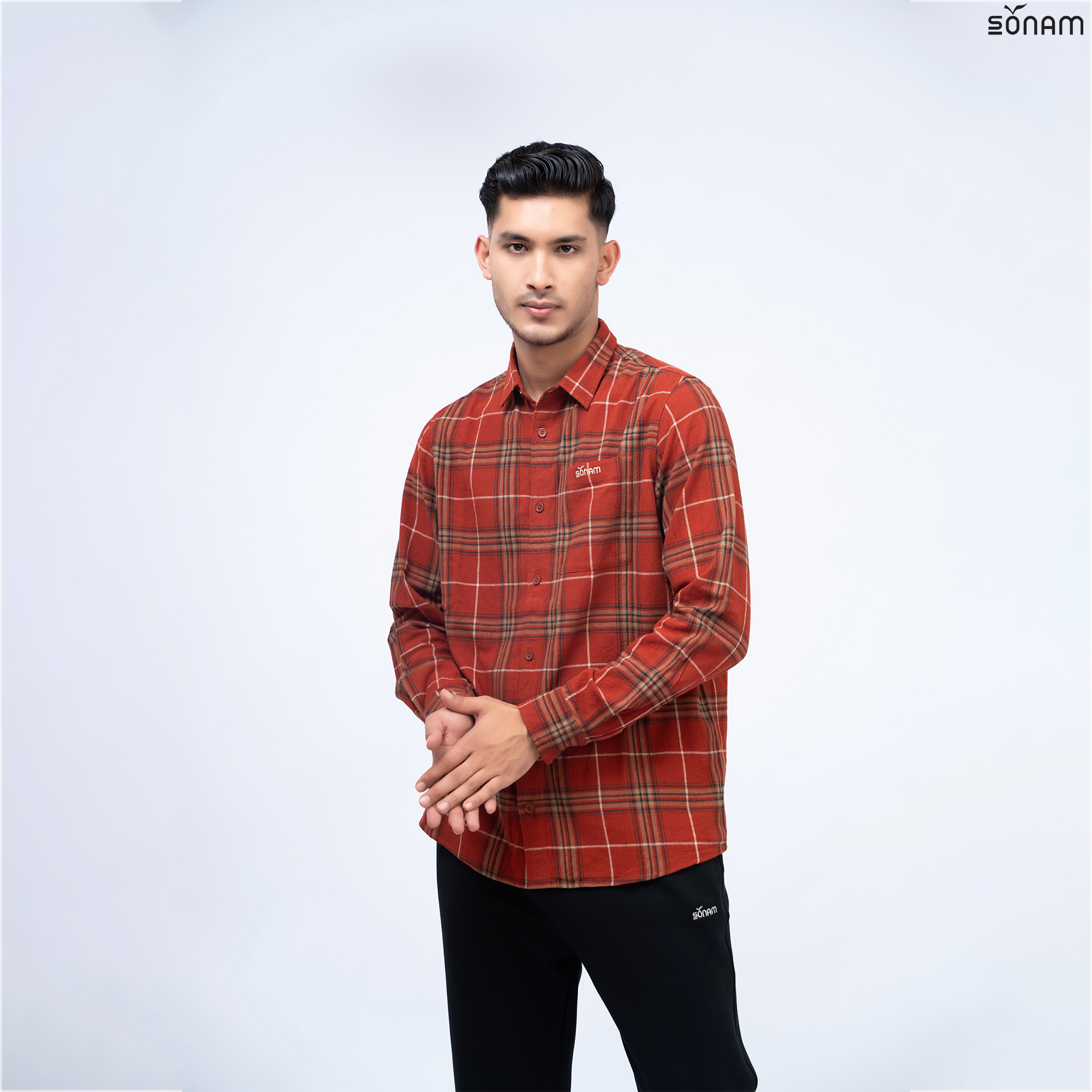SONAM DAWA MEN'S PLAID FLANNEL SHIRT (FW2025) #2469