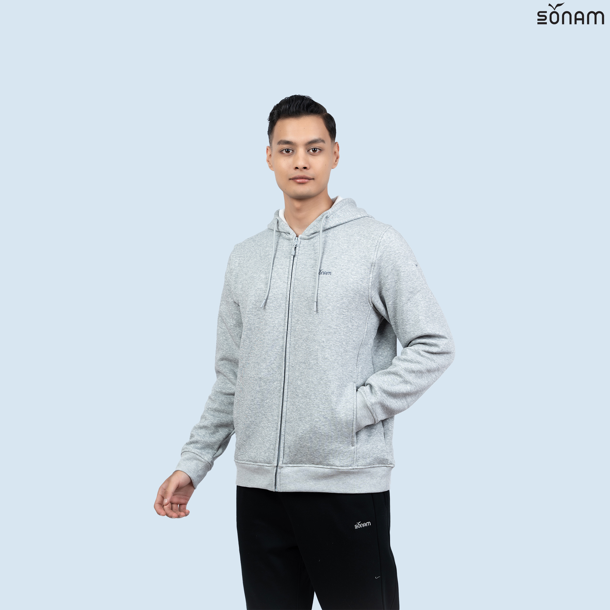 SONAM AKAR UNISEX TERRY FLEECE HOODED ZIPPED JACKET (FW2025) #2751