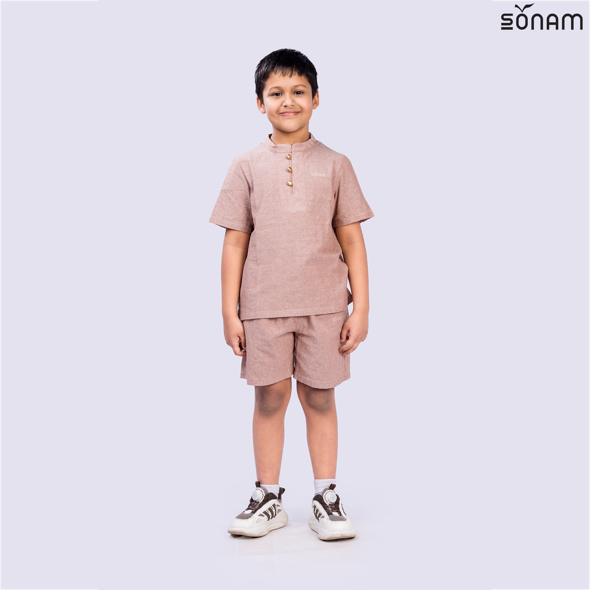SONAM ITHI KID'S HALF SLEEVE CHAMBRAY SHIRT (SS2025) #2573