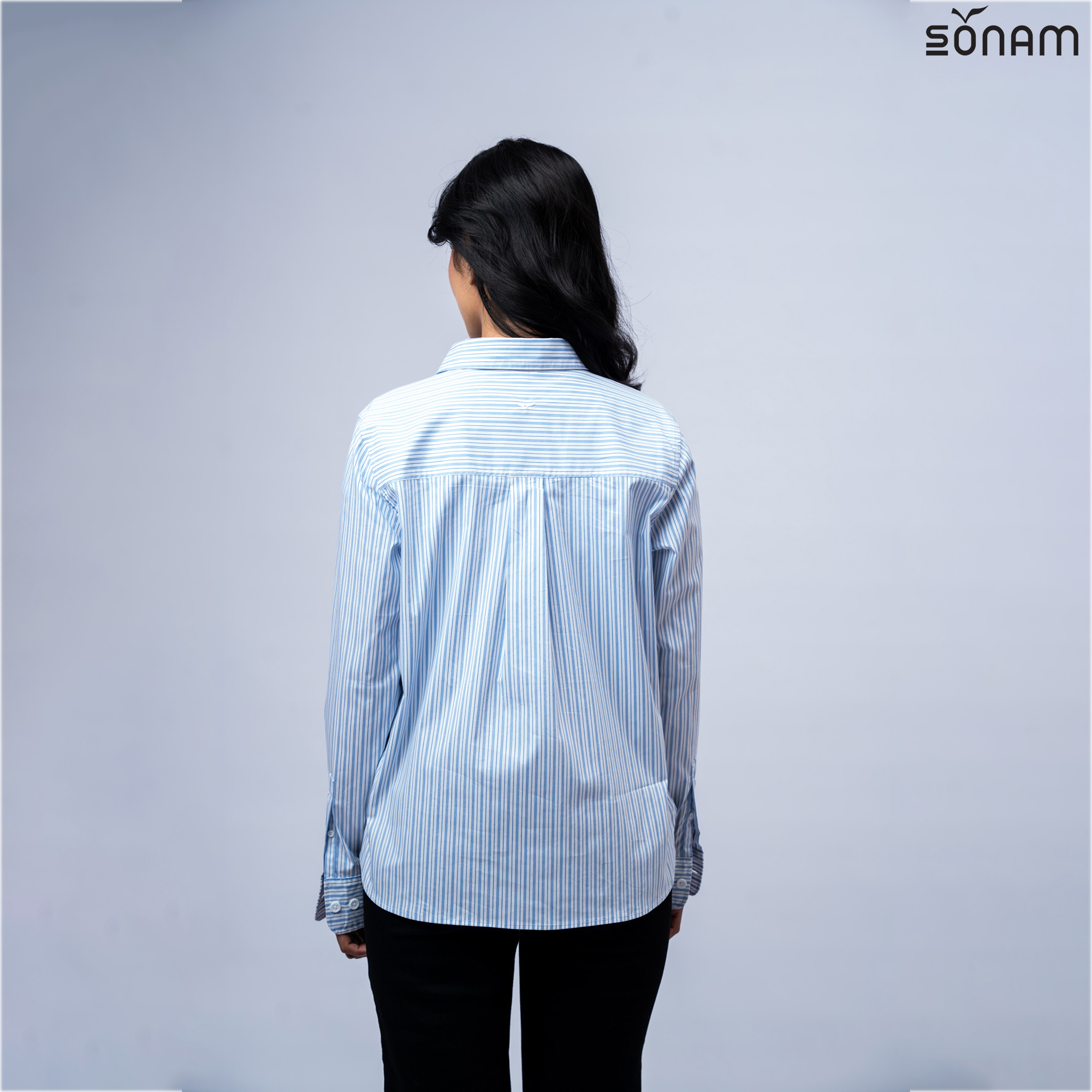 SONAM YETI WOMEN'S STRIPE COTTON FULL SLEEVE SHIRT (SS2026) #2843