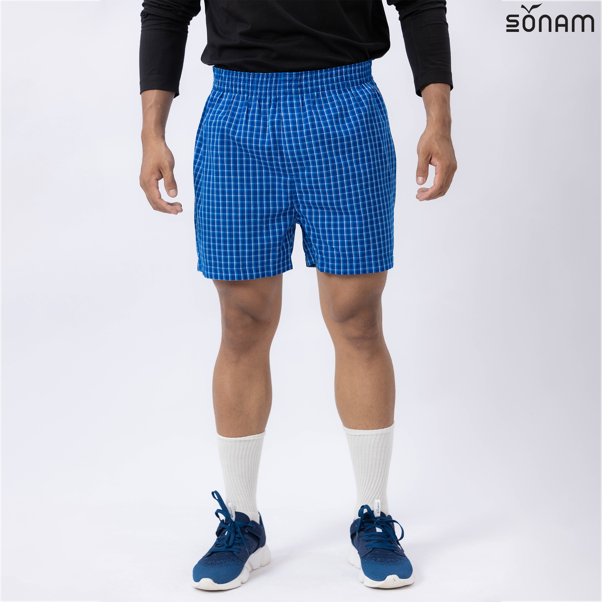 SONAM MEN'S GYURMEY COTTON CHECK TRUNKS (SS2024) #2496