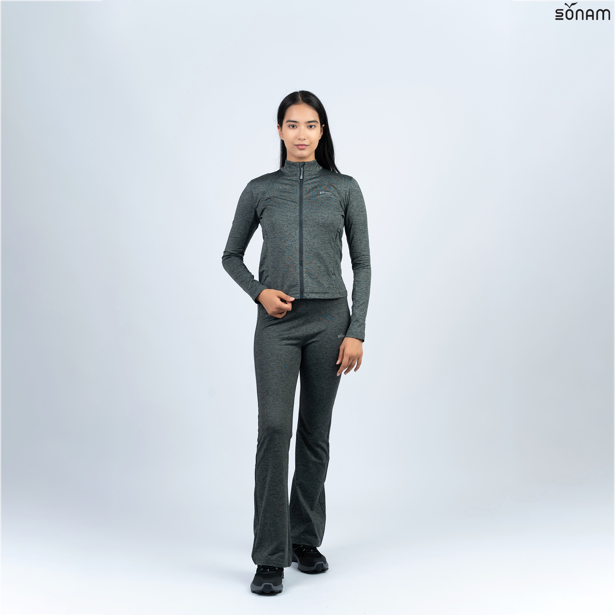 SONAM YISHE WOMEN'S MILLANGE FLEECE WIDE LEG PANT (FW2025) #2794