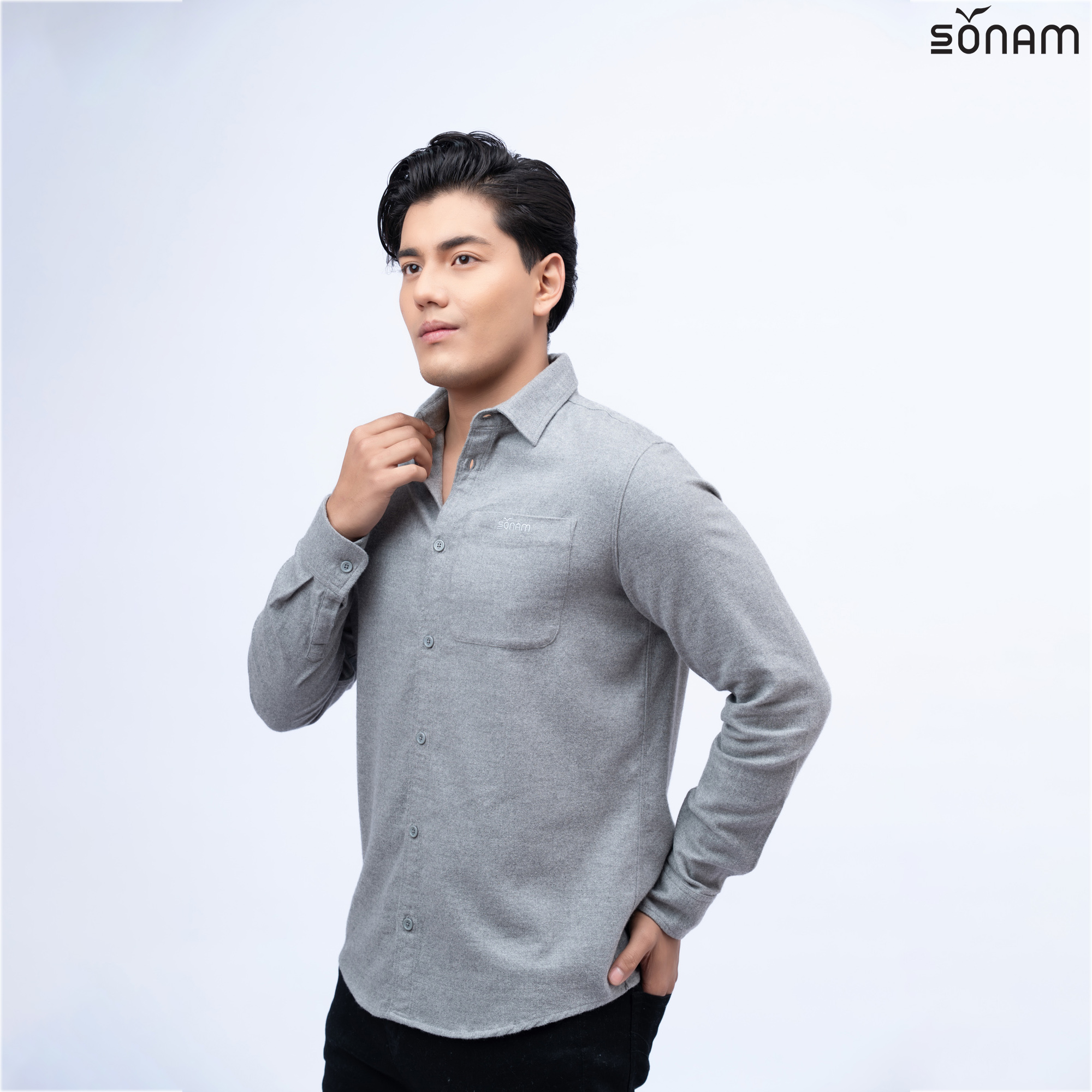 SONAM SERPENS MEN'S MELANGE FLANNEL FULL SLEEVE SHIRT (SS2026) #2833