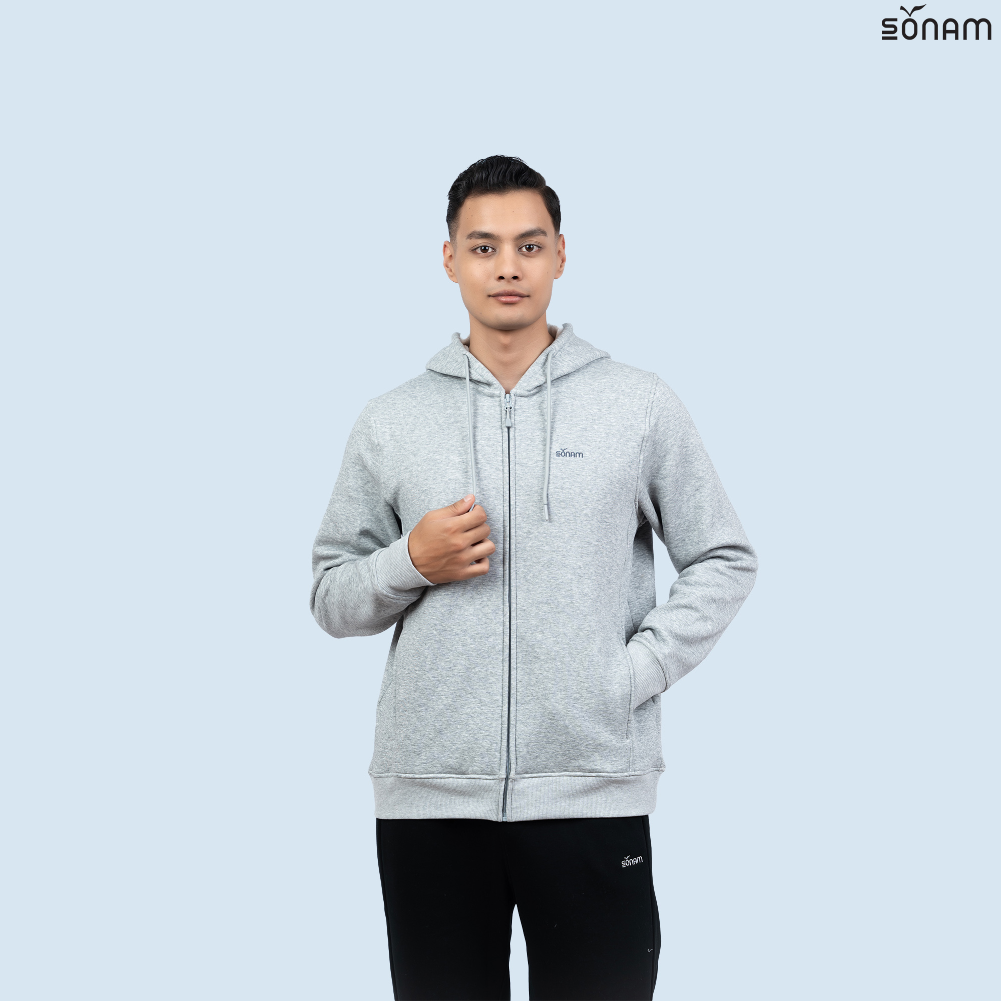 SONAM AKAR UNISEX TERRY FLEECE HOODED ZIPPED JACKET (FW2025) #2751