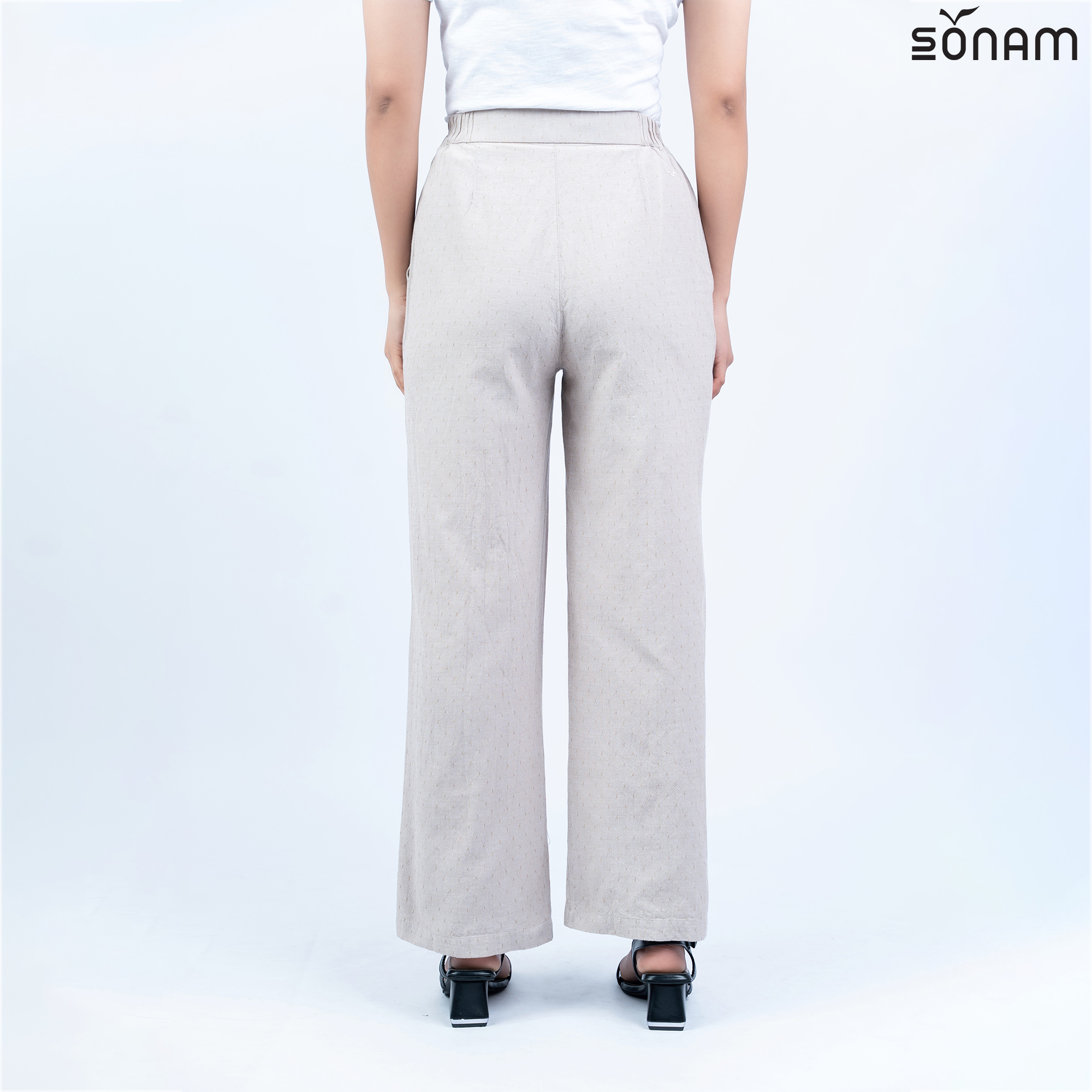 SONAM AQUILA WOMEN`S DOBBY CHAMBRAY PANT(SS2026) #2957