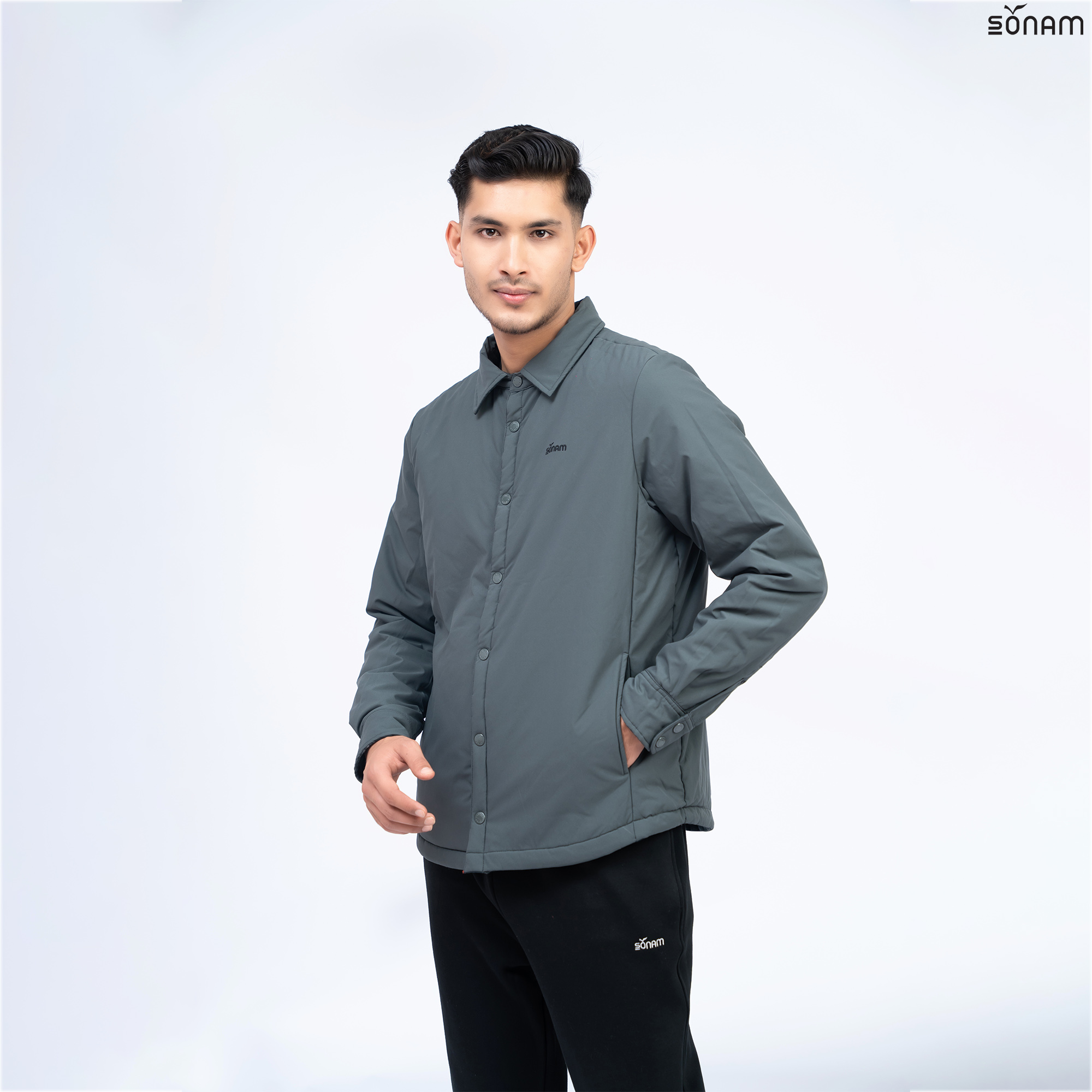 SONAM NULLU MEN'S FLANNEL REVERSIBLE 150 GSM PADDED SHACKET (FW2025) #2470