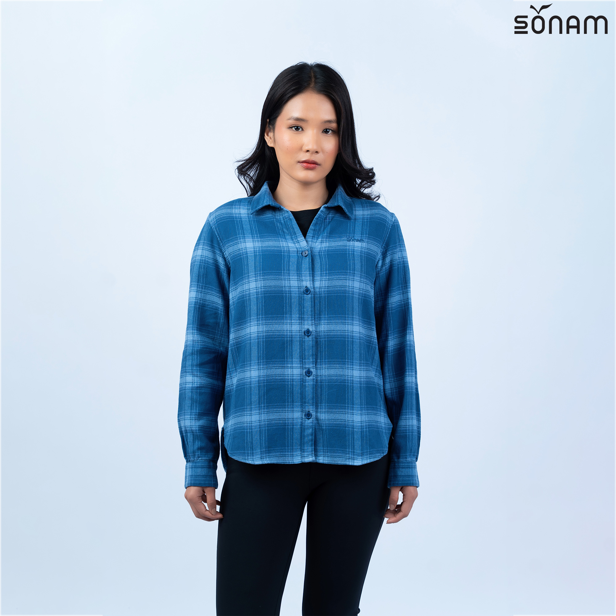 SONAM CARINA WOMEN`S PLAID FLANNEL SHIRT(SS2026) #2832