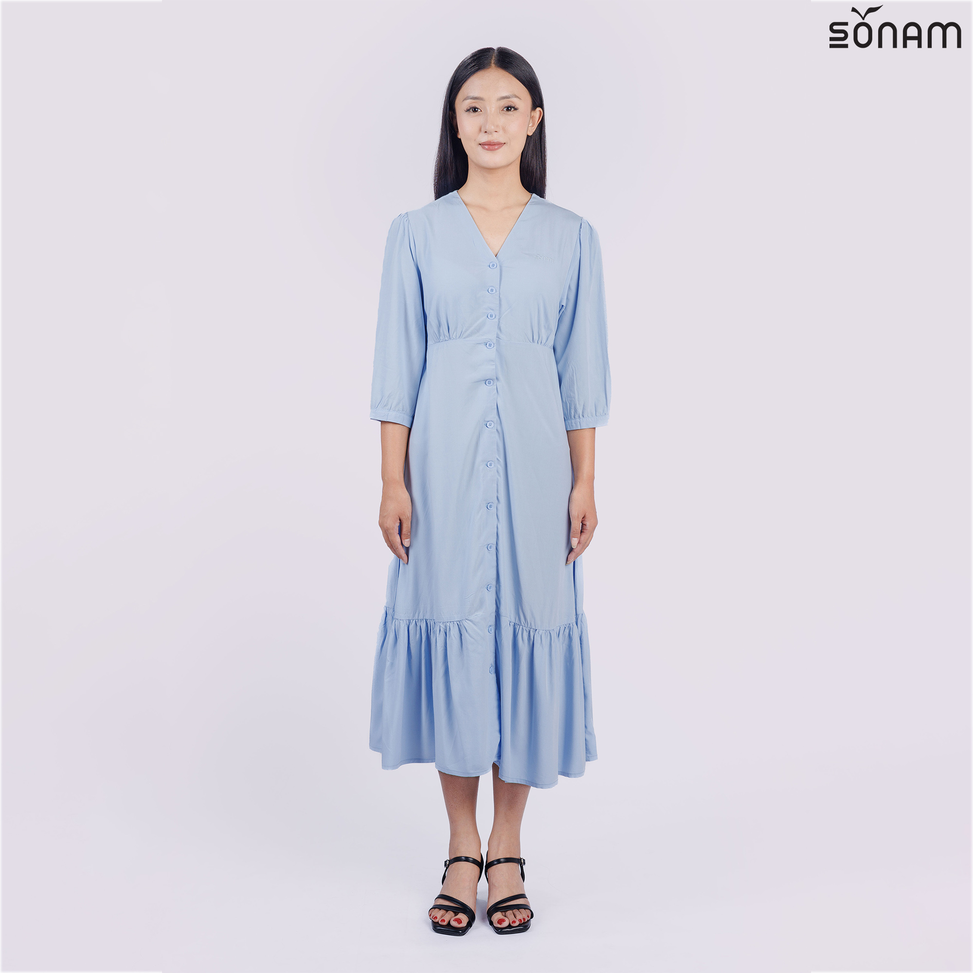 SONAM CHIME WOMEN'S BAMBOO LONG DRESS (SS2025) #2664 A