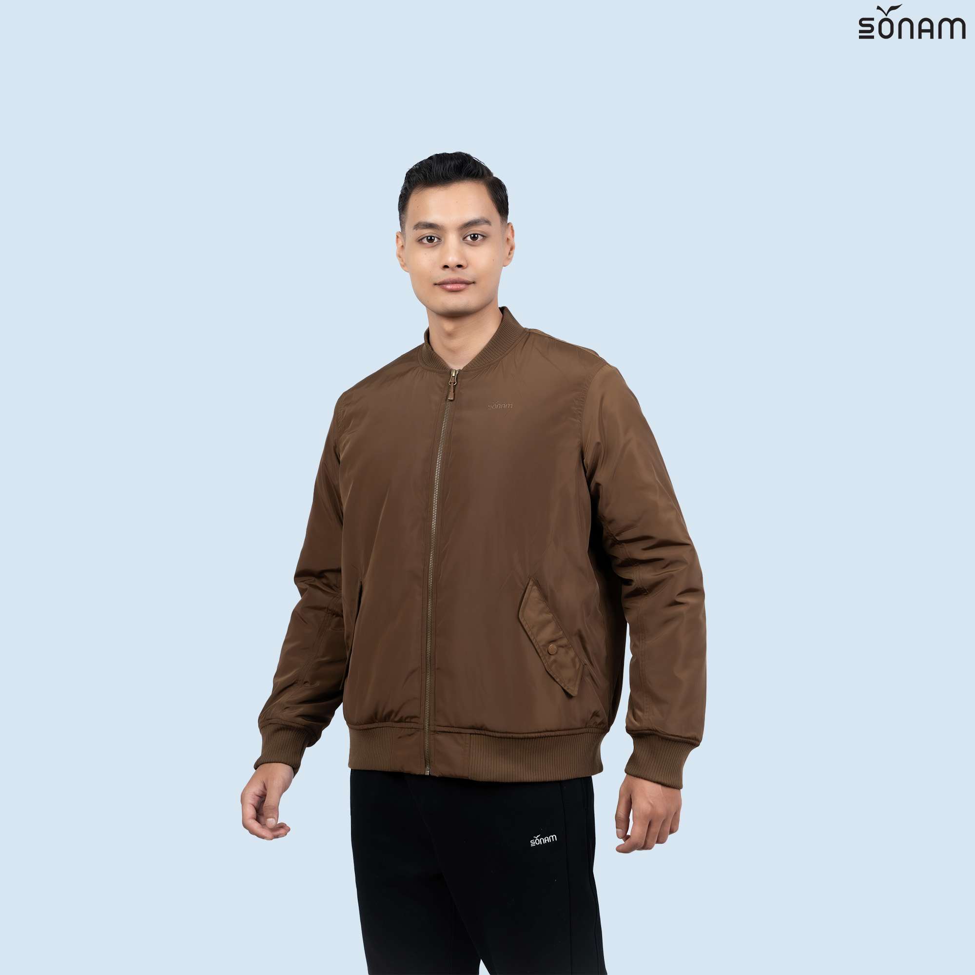 SONAM DRUKPA UNISEX SHINY JAPANESE TAFFETA 150 GSM INSULATED BOMBER JACKET (FW2025) #2774_A
