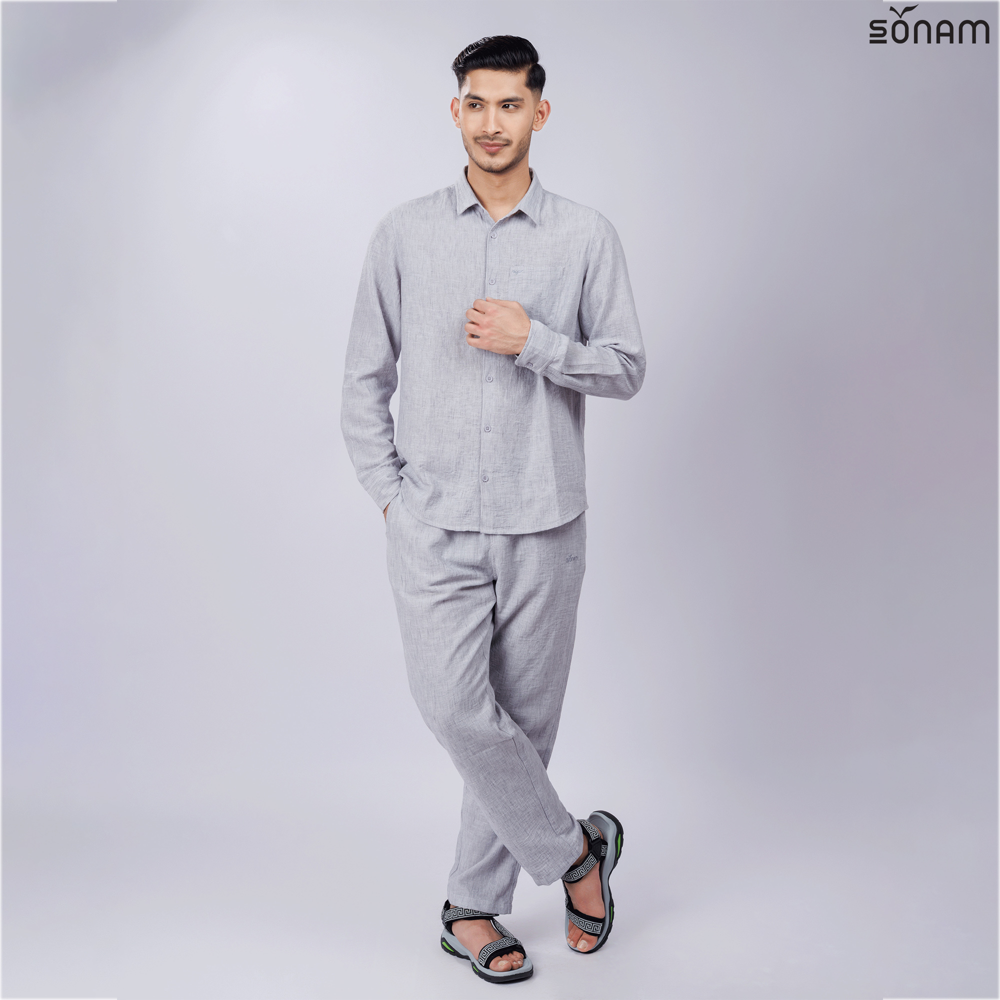 SONAM DACHHIRI MEN'S DERIVED LINEN SHIRT (SS2025) #2675