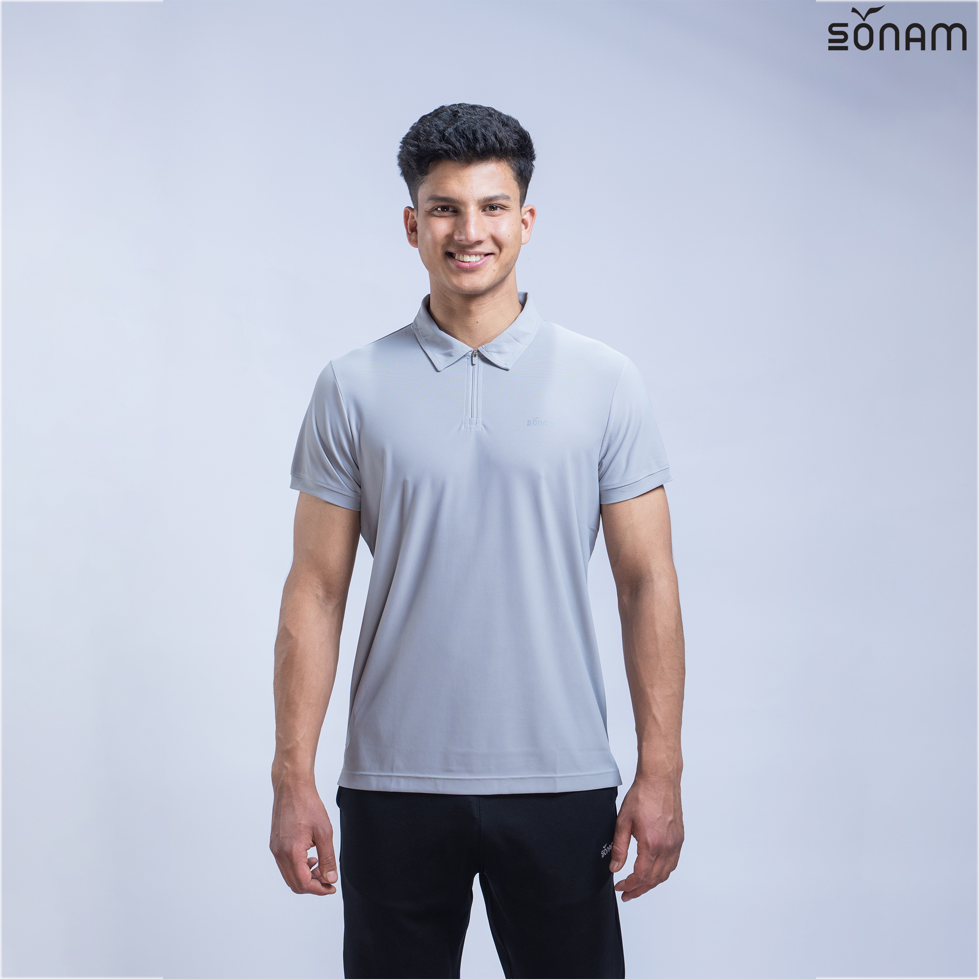 SONAM NORBU MEN'S ZIPPED POLO T-SHIRT (SS2024) #2363