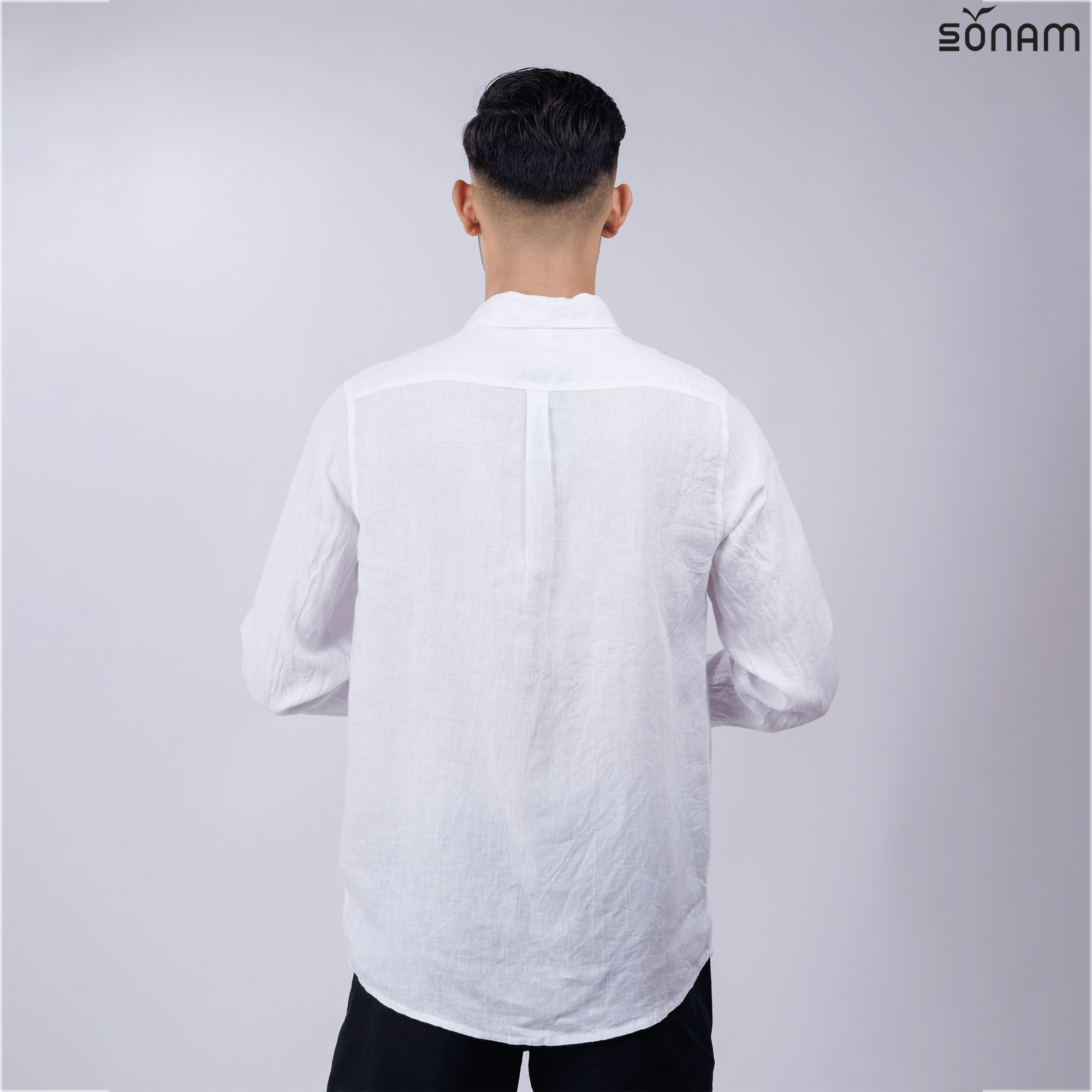 SONAM PINTSO MEN'S DELAVE LINEN FULL SLEEVE SHIRT (SS2025) #2650