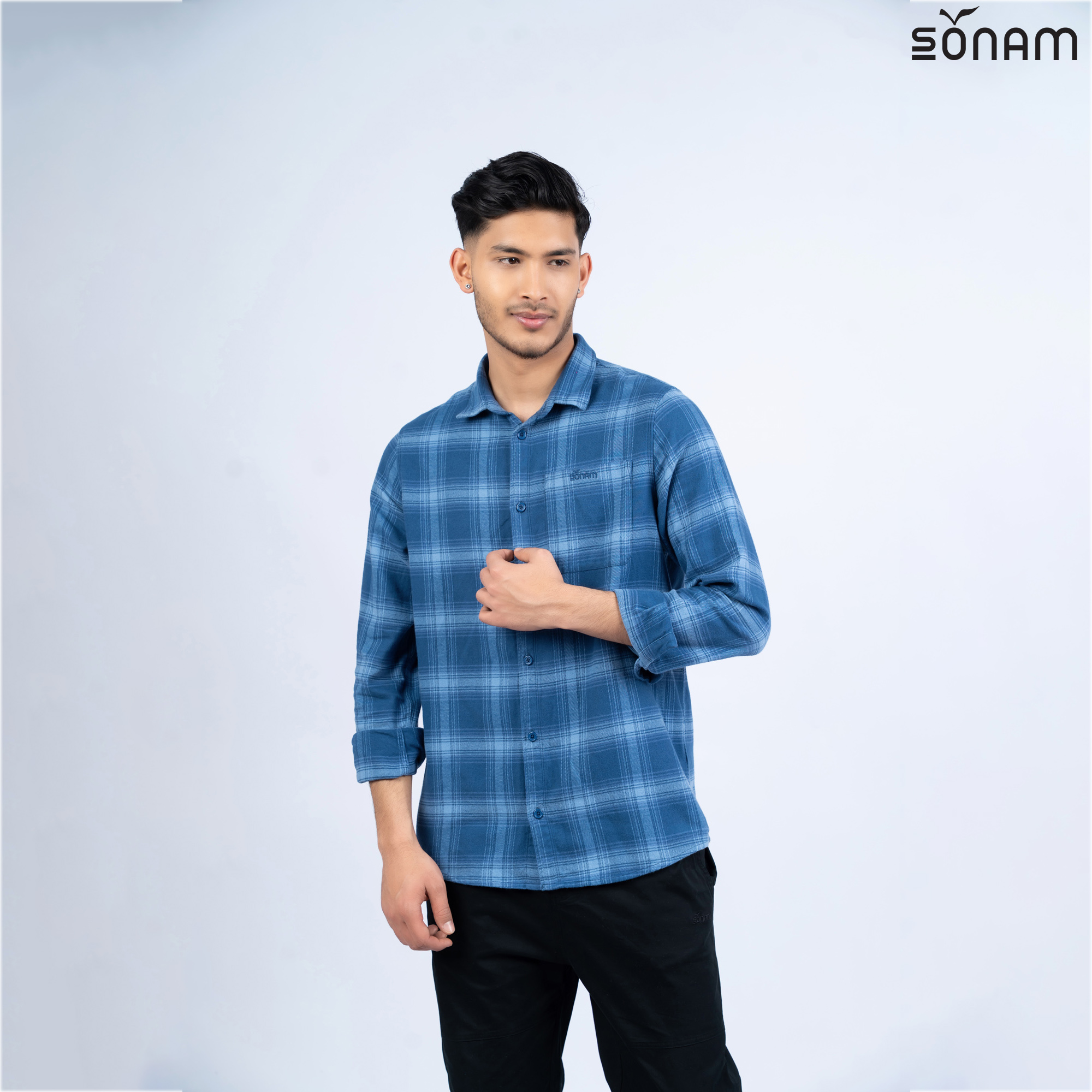 SONAM CEPHEUS MEN'S PLAID FLANNEL SHIRT (SS2026) #2831