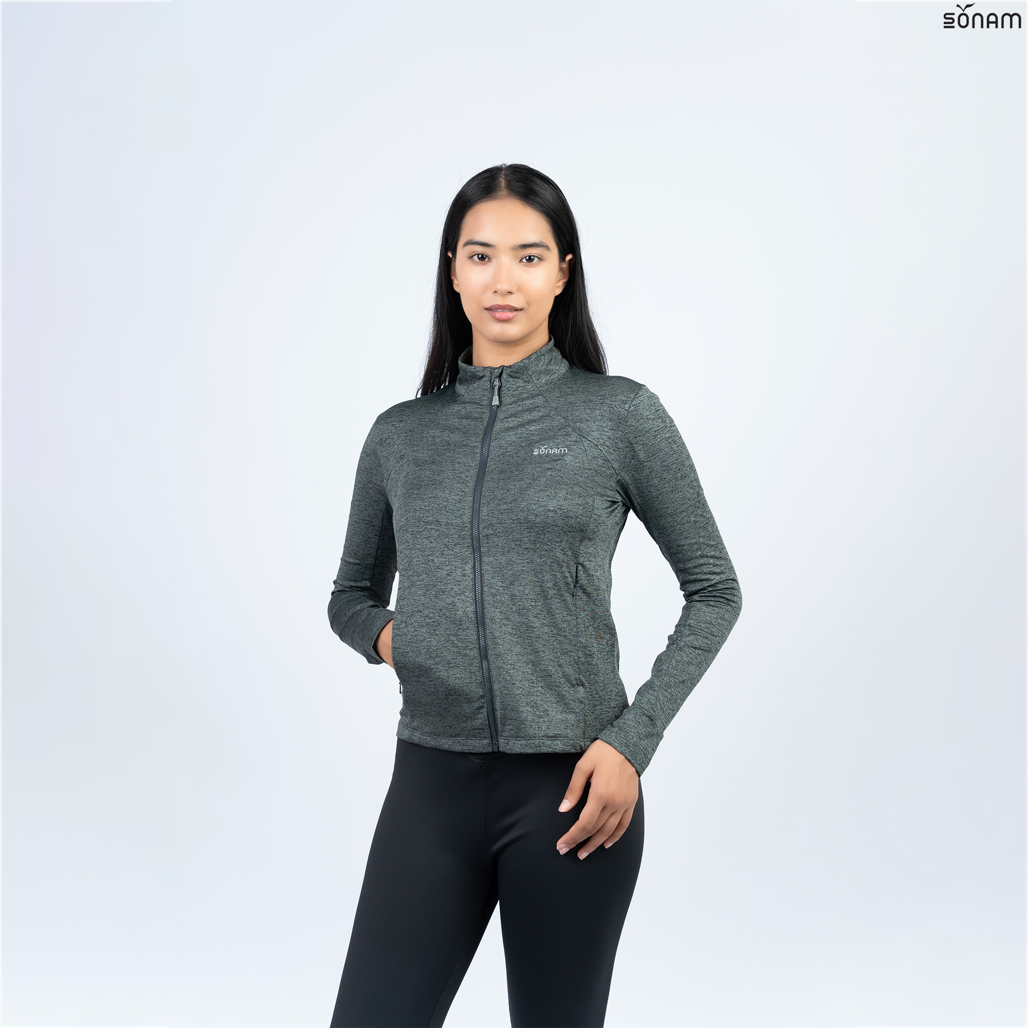 SONAM HISHE WOMEN'S MILLANGE ZIPPED JACKET (FW2025) #2716