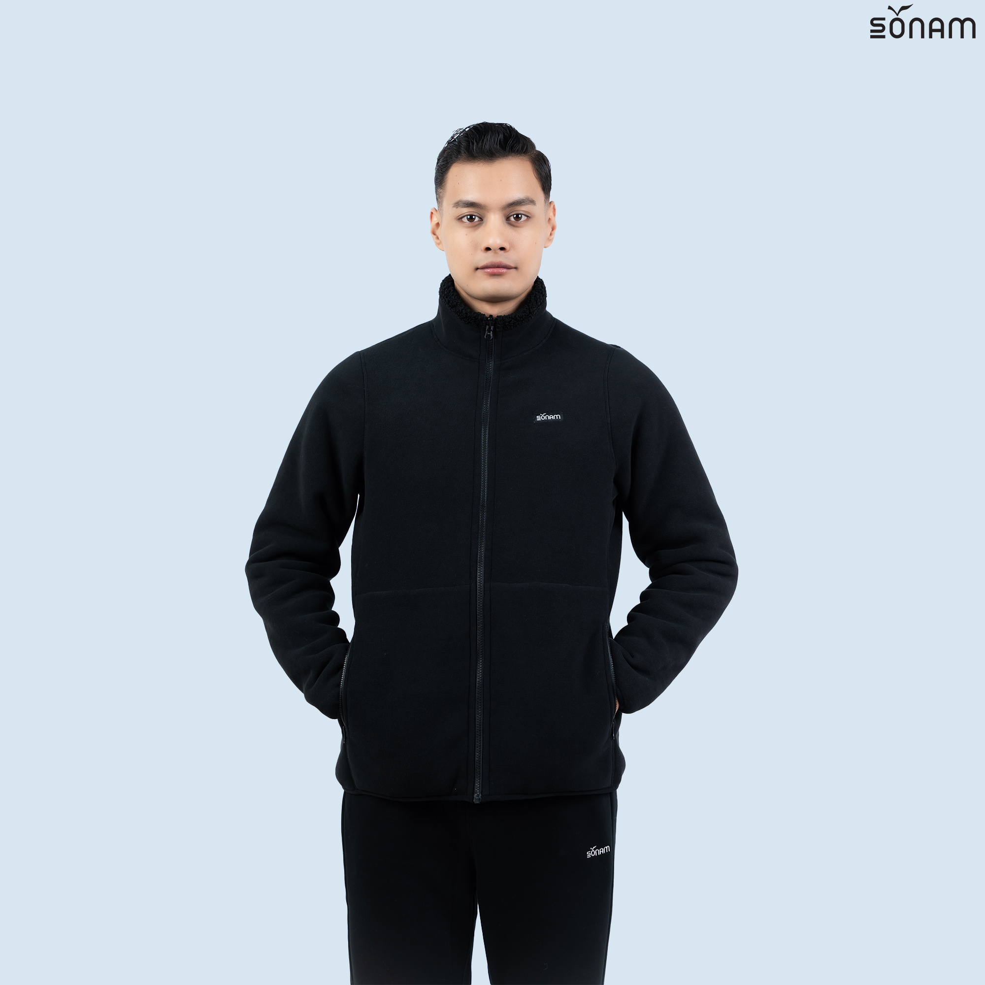 SONAM NORPHEL MEN'S REVERSIBLE TWO WAY FUR & FLEECE JACKET (FW2025) #2744