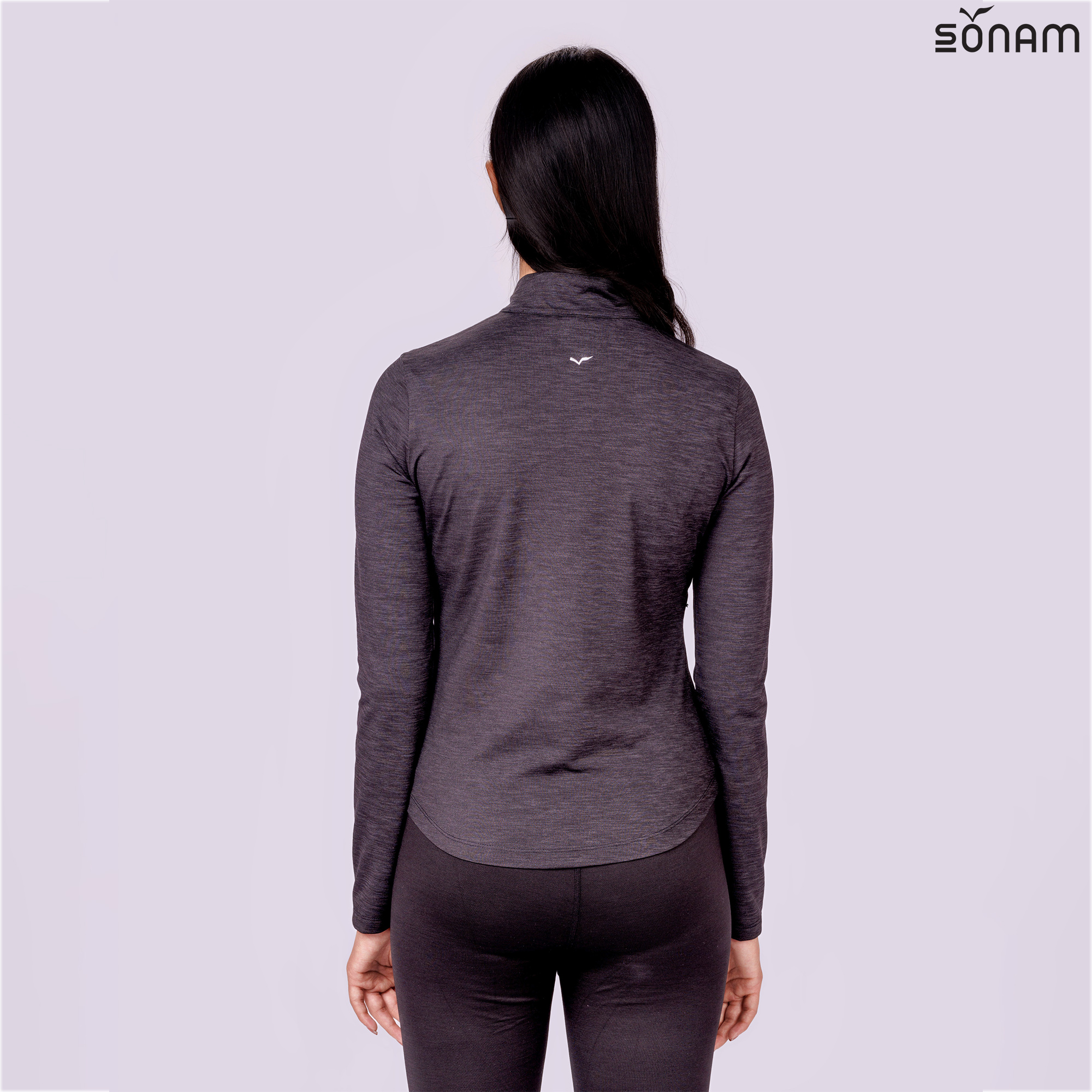SONAM ASANGA WOMEN'S HEATHERED JERSEY ZIPPER JACKET (SS2025) #2584
