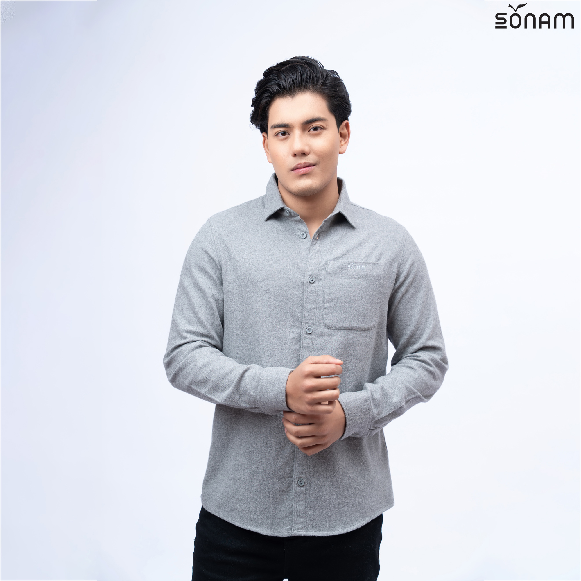 SONAM SERPENS MEN'S MELANGE FLANNEL FULL SLEEVE SHIRT (SS2026) #2833