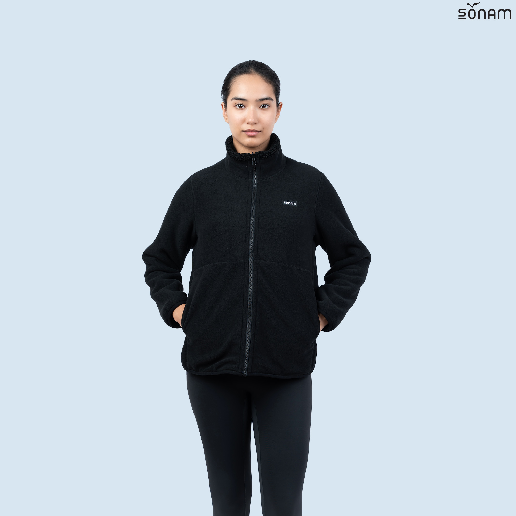 SONAM TARCHIN WOMEN'S REVERSIBLE TWO WAY FUR & FLEECE JACKET (FW2025) #2745