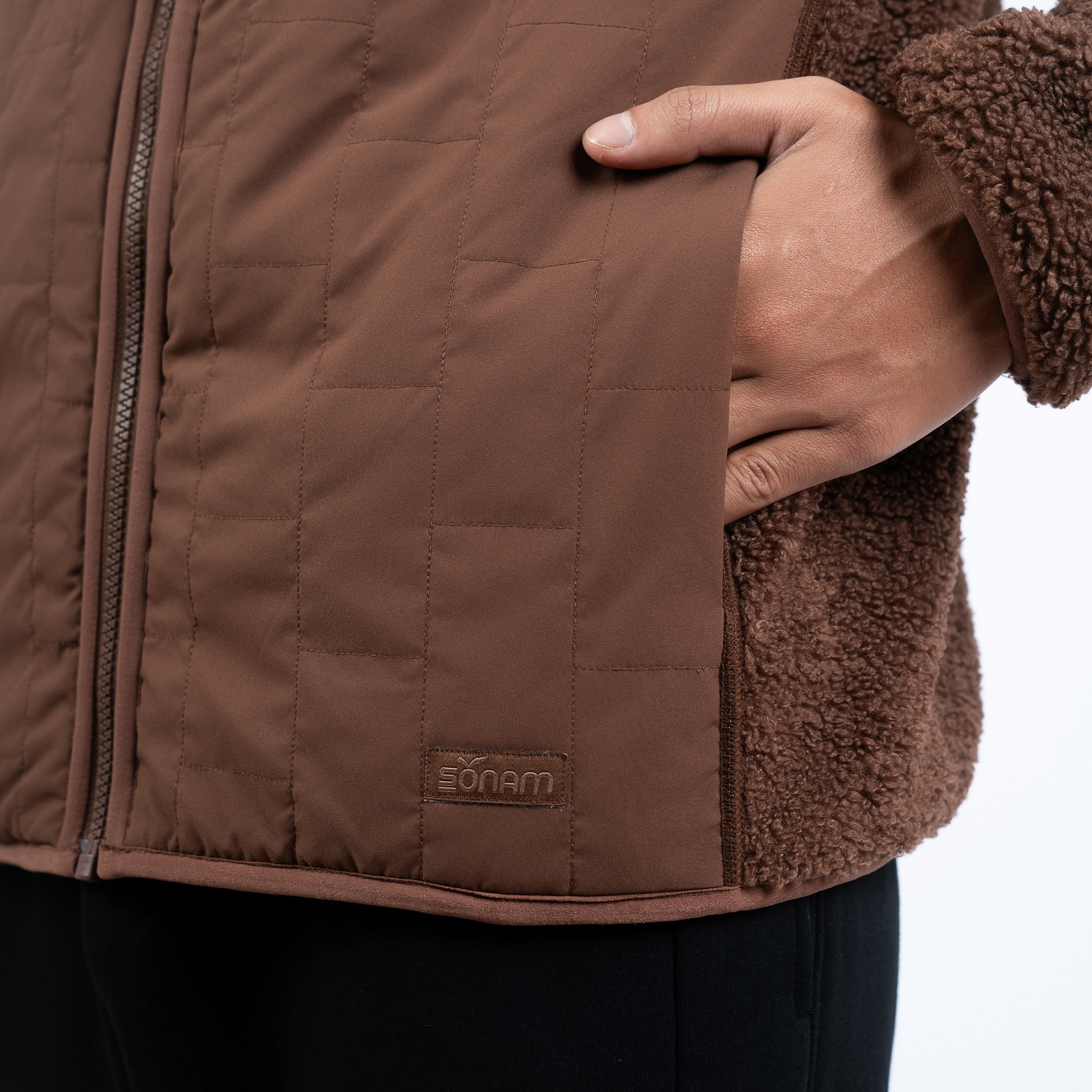 SONAM NORPHEL MEN'S REVERSIBLE TWO WAY FUR & FLEECE JACKET (FW2025) #2744