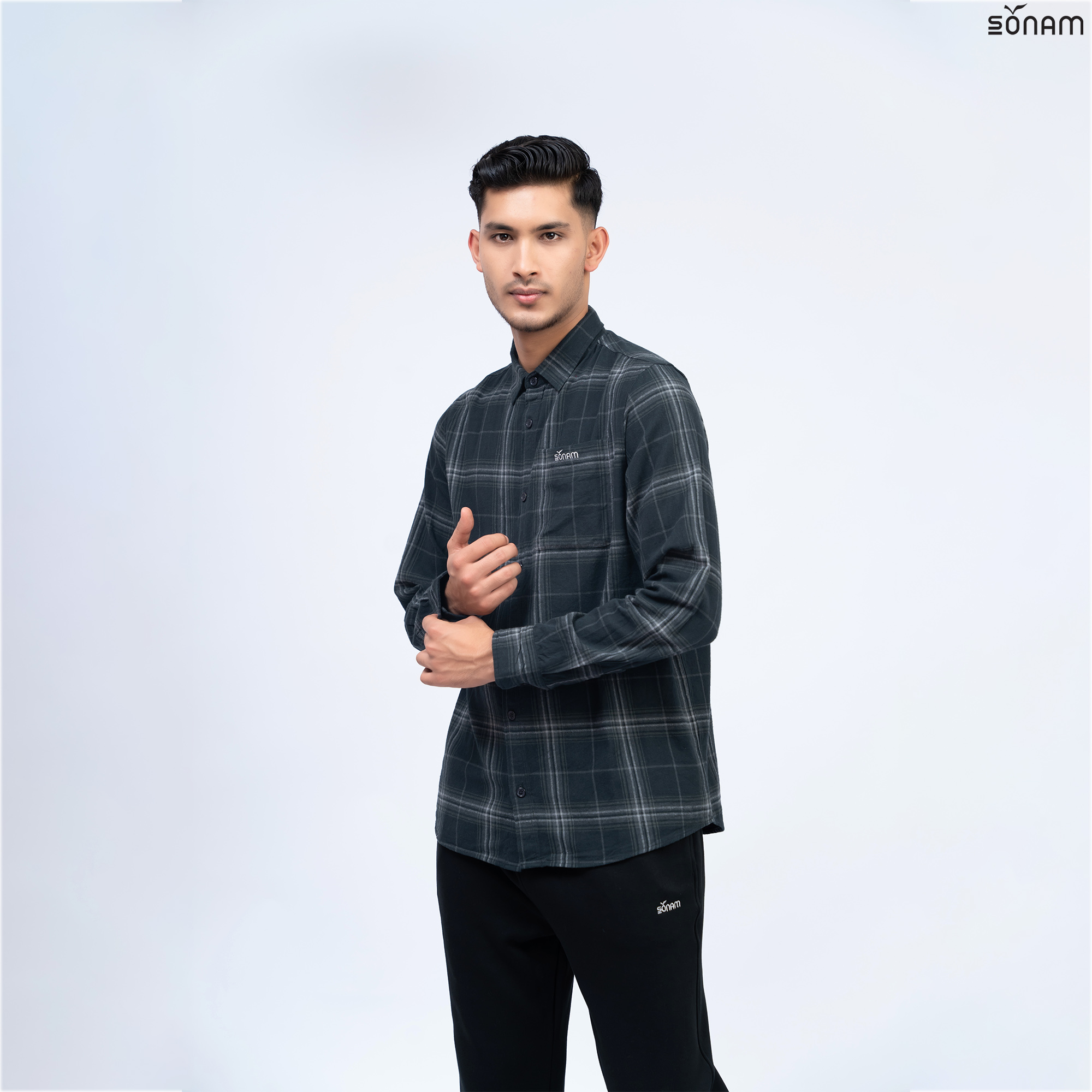 SONAM DAWA MEN'S PLAID FLANNEL SHIRT (FW2025) #2469