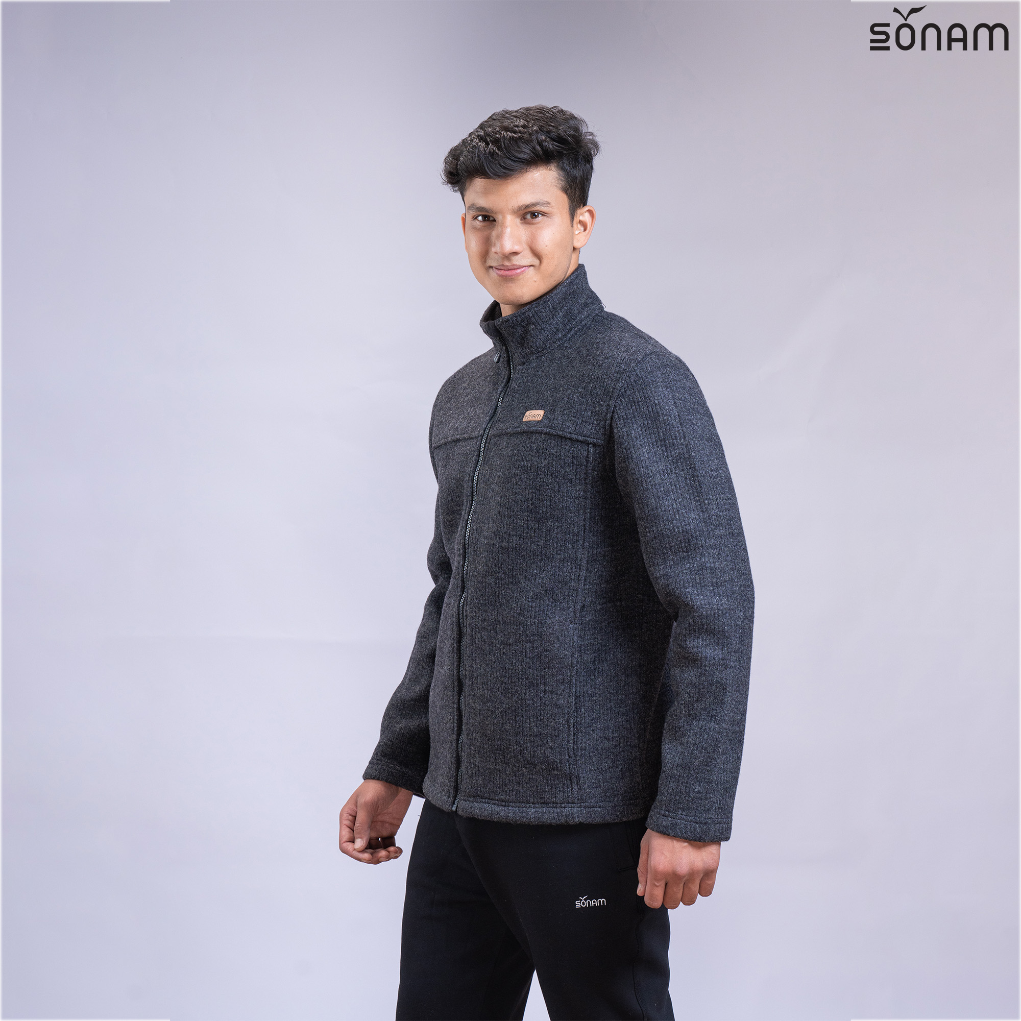 SONAM DEDAN MEN'S PLAIN WOOLEN JACKET (FW2023) #2186