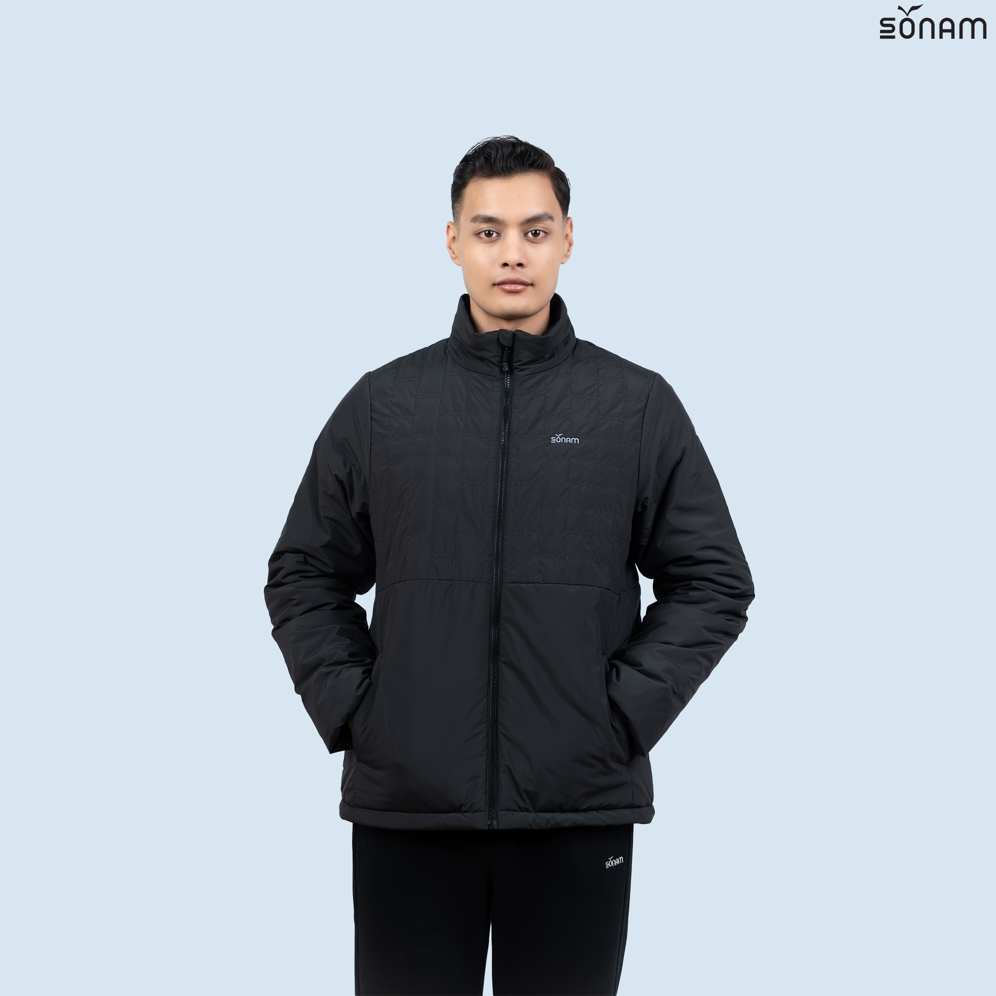 SONAM JIGDREL MEN'S RIBSTOP TAFFETA 75 GSM INSULATED JACKET WITH FUR (FW2025) #2734