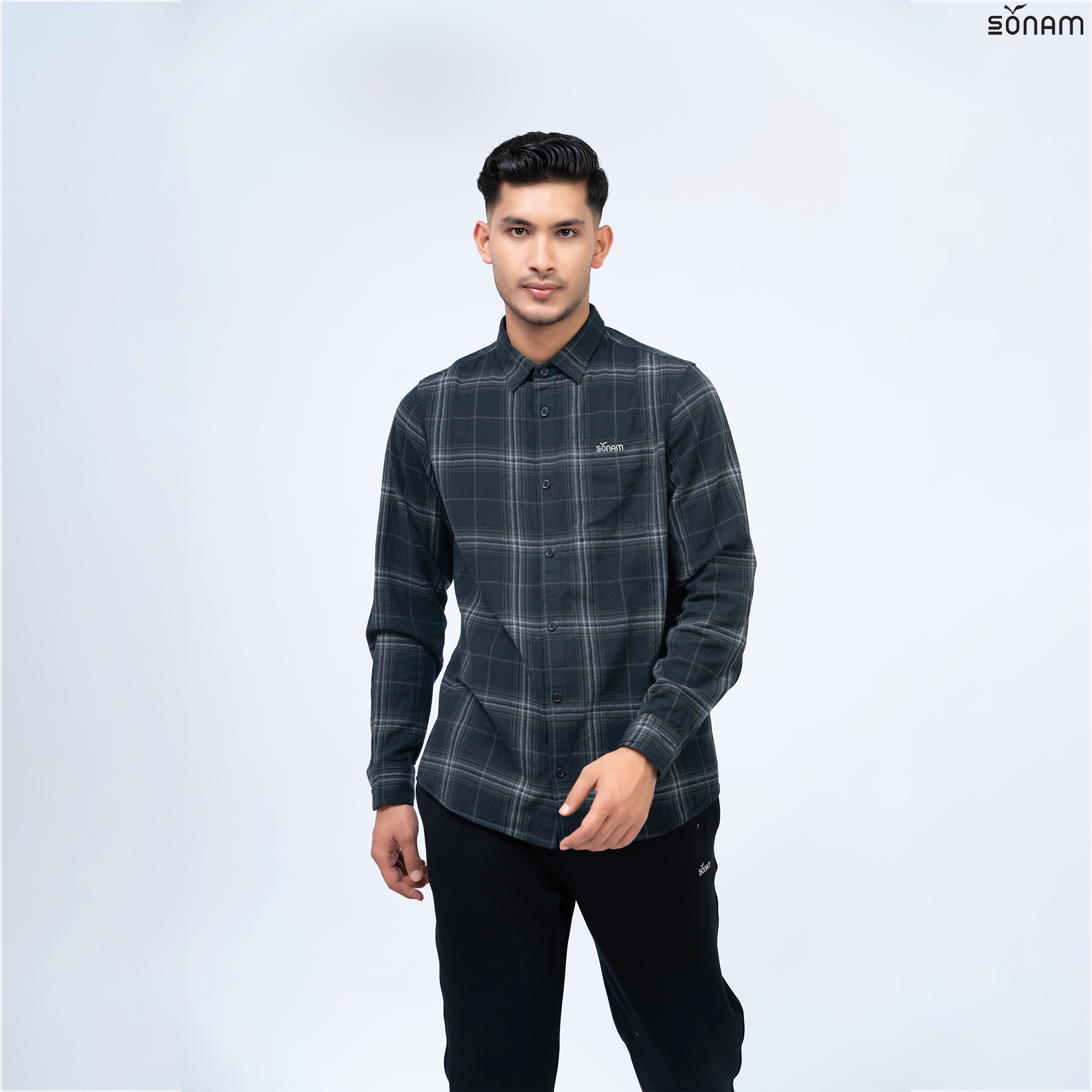 SONAM DAWA MEN'S PLAID FLANNEL SHIRT (FW2025) #2469