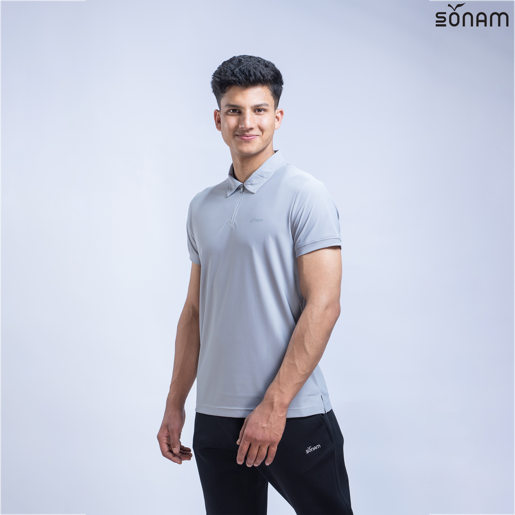 SONAM NORBU MEN'S ZIPPED POLO T-SHIRT (SS2024) #2363