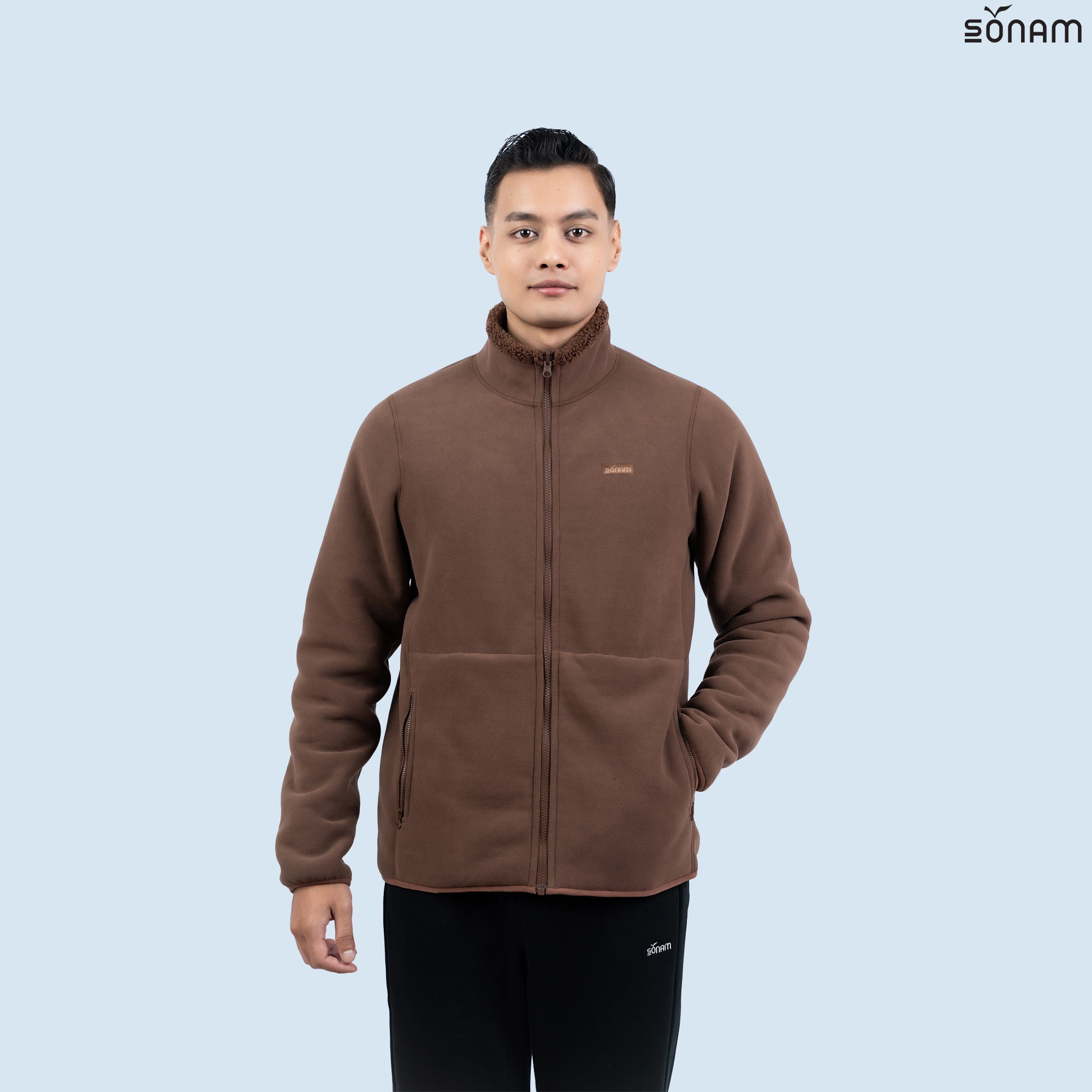 SONAM NORPHEL MEN'S REVERSIBLE TWO WAY FUR & FLEECE JACKET (FW2025) #2744