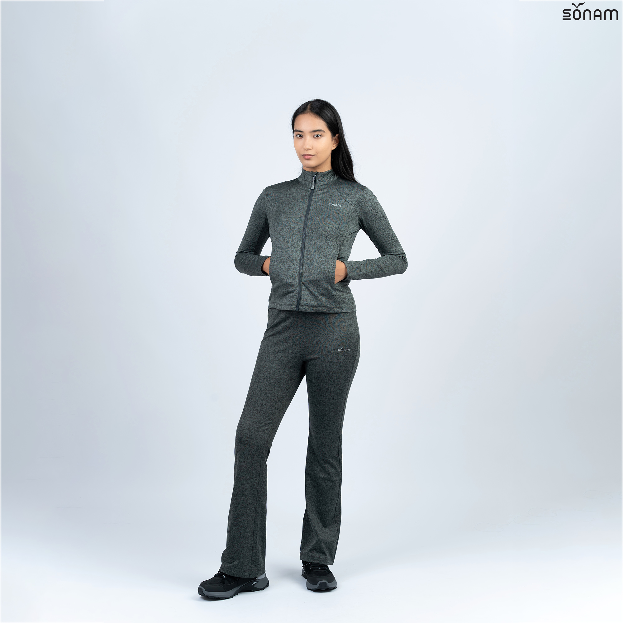 SONAM YISHE WOMEN'S MILLANGE FLEECE WIDE LEG PANT (FW2025) #2794