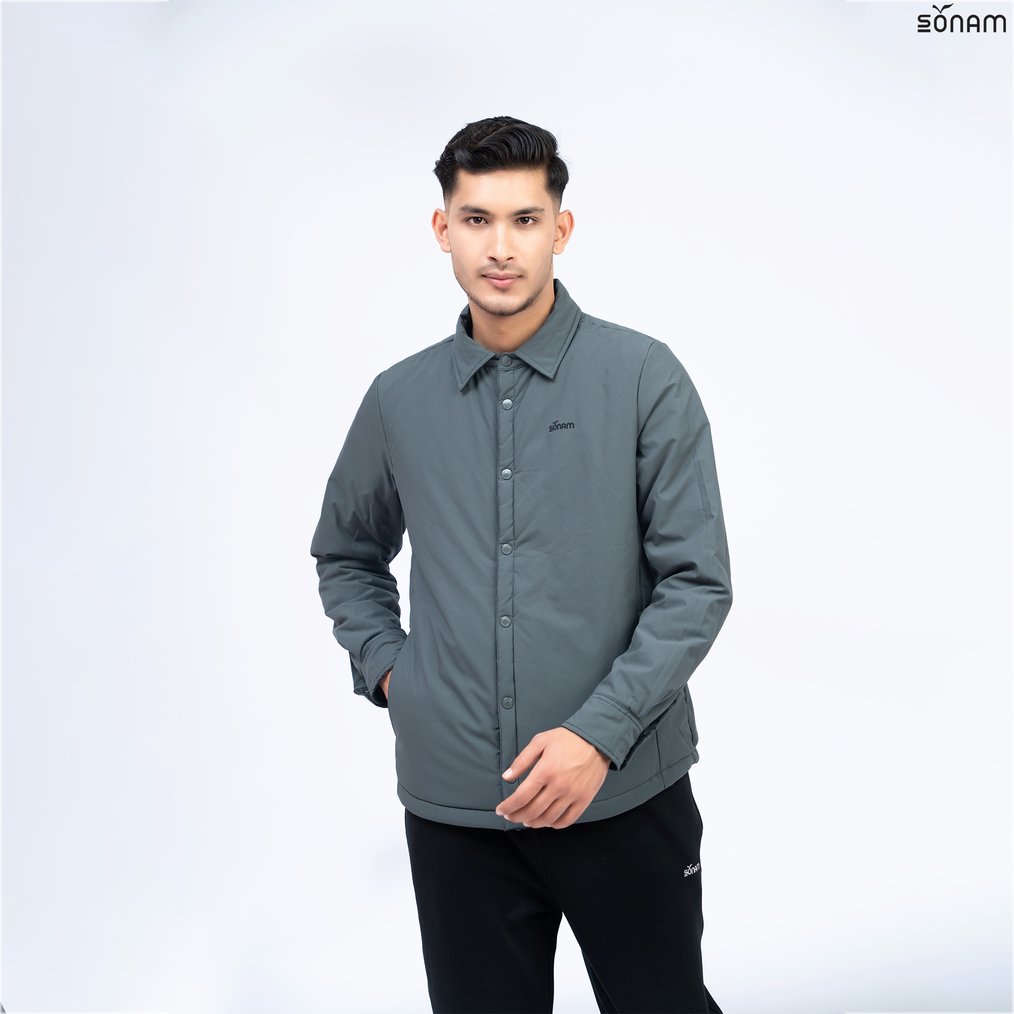 SONAM NULLU MEN'S FLANNEL REVERSIBLE 150 GSM PADDED SHACKET (FW2025) #2470