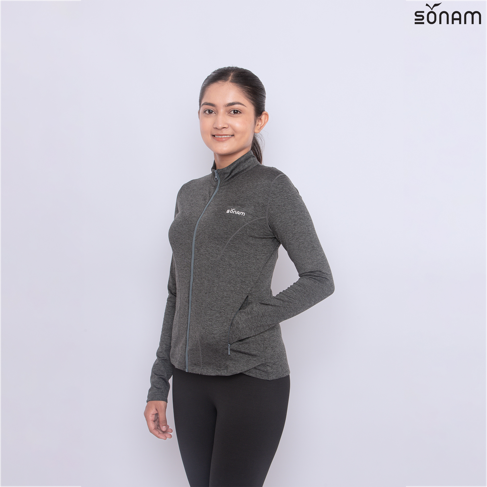 SONAM DOMA WOMEN'S MILANGED HEATTECH ZIPPER JACKET (FW2024) #2478