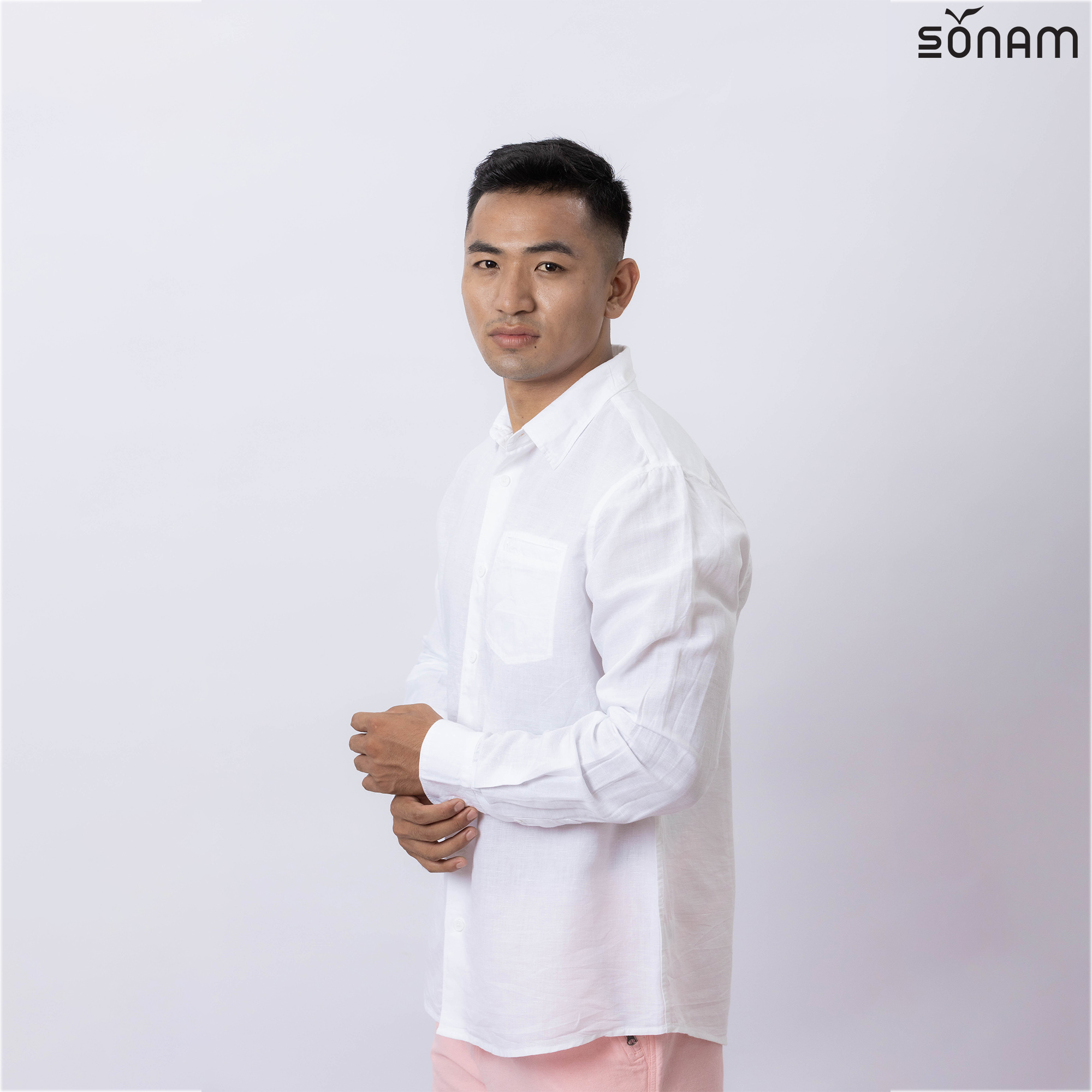 SONAM MICHEWA MEN'S LINEN SHIRT (SS2024) #2517