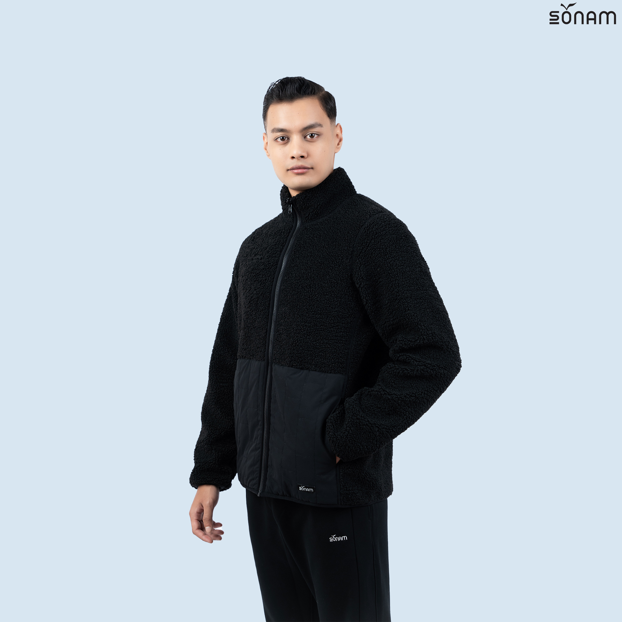 SONAM NORPHEL MEN'S REVERSIBLE TWO WAY FUR & FLEECE JACKET (FW2025) #2744