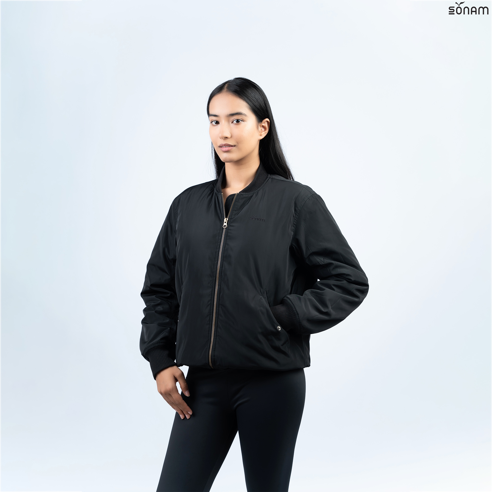 SONAM DRUKPA UNISEX SHINY JAPANESE TAFFETA 150 GSM INSULATED BOMBER JACKET (FW2025) #2774