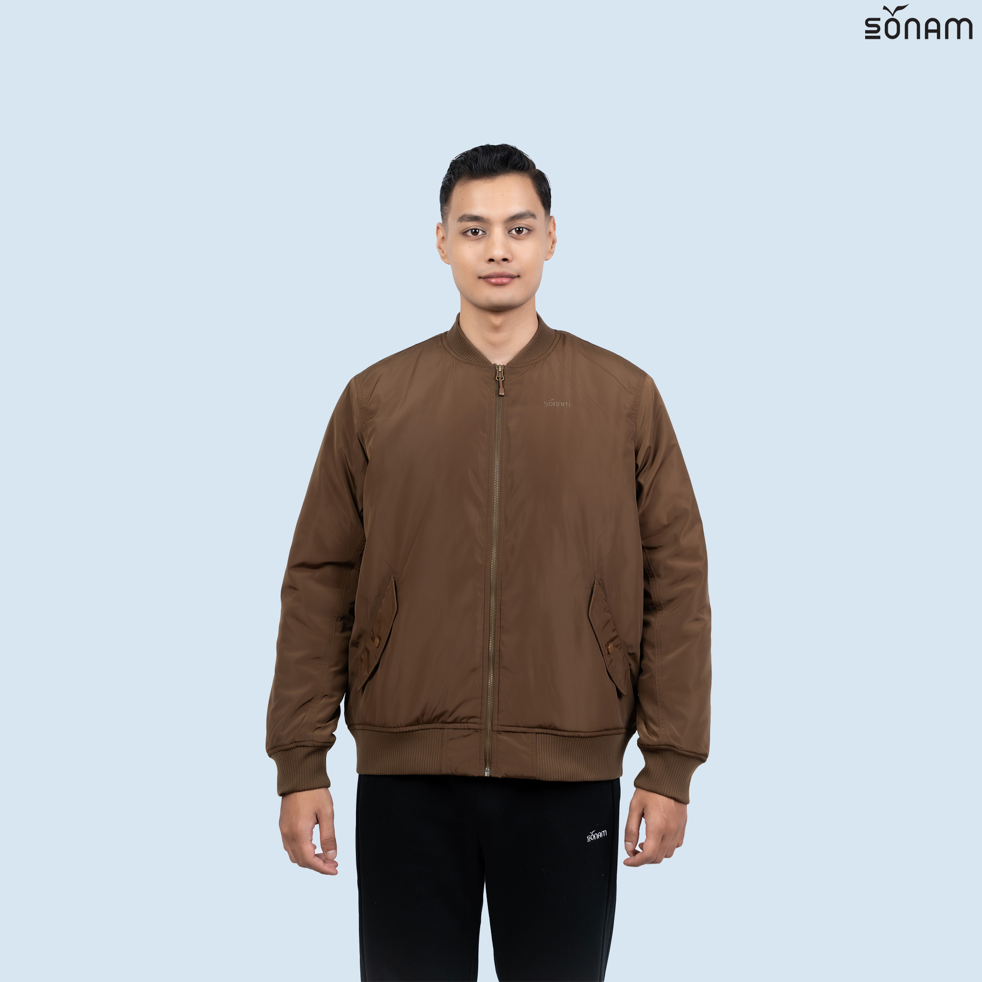 SONAM DRUKPA UNISEX SHINY JAPANESE TAFFETA 150 GSM INSULATED BOMBER JACKET (FW2025) #2774_A