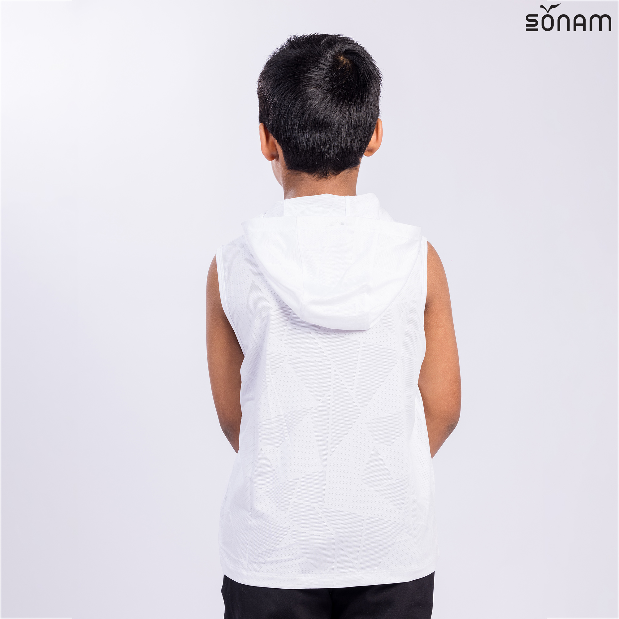 SONAM NAYAL KID'S SELF PRINT SLEEVELESS HOOD (SS2025) #2592