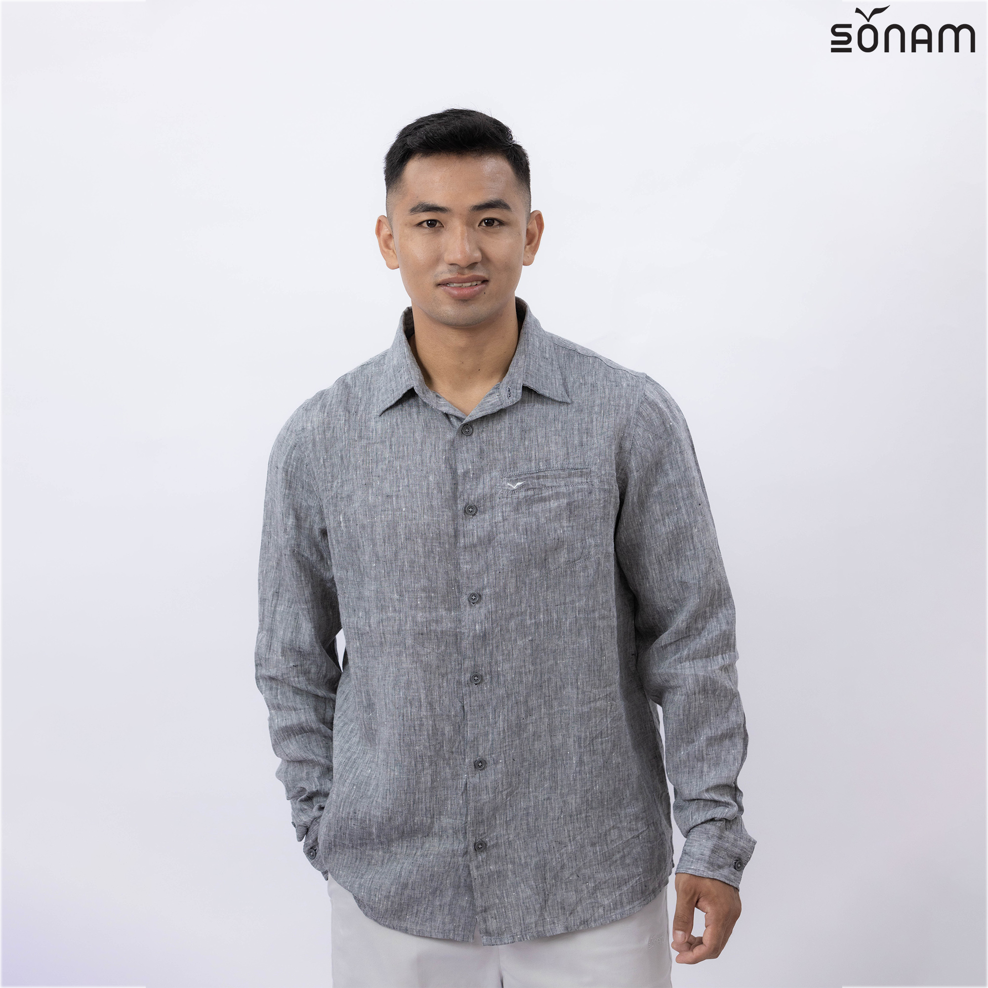 SONAM LHAKPA MEN'S LINEN SHIRT (SS2024) #2495