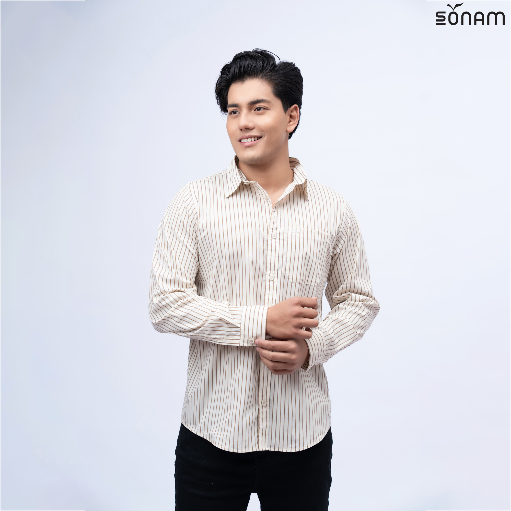 SONAM KARMA MEN'S STRIPE COTTON FULL SLEEVE SHIRT (SS2026) #2842