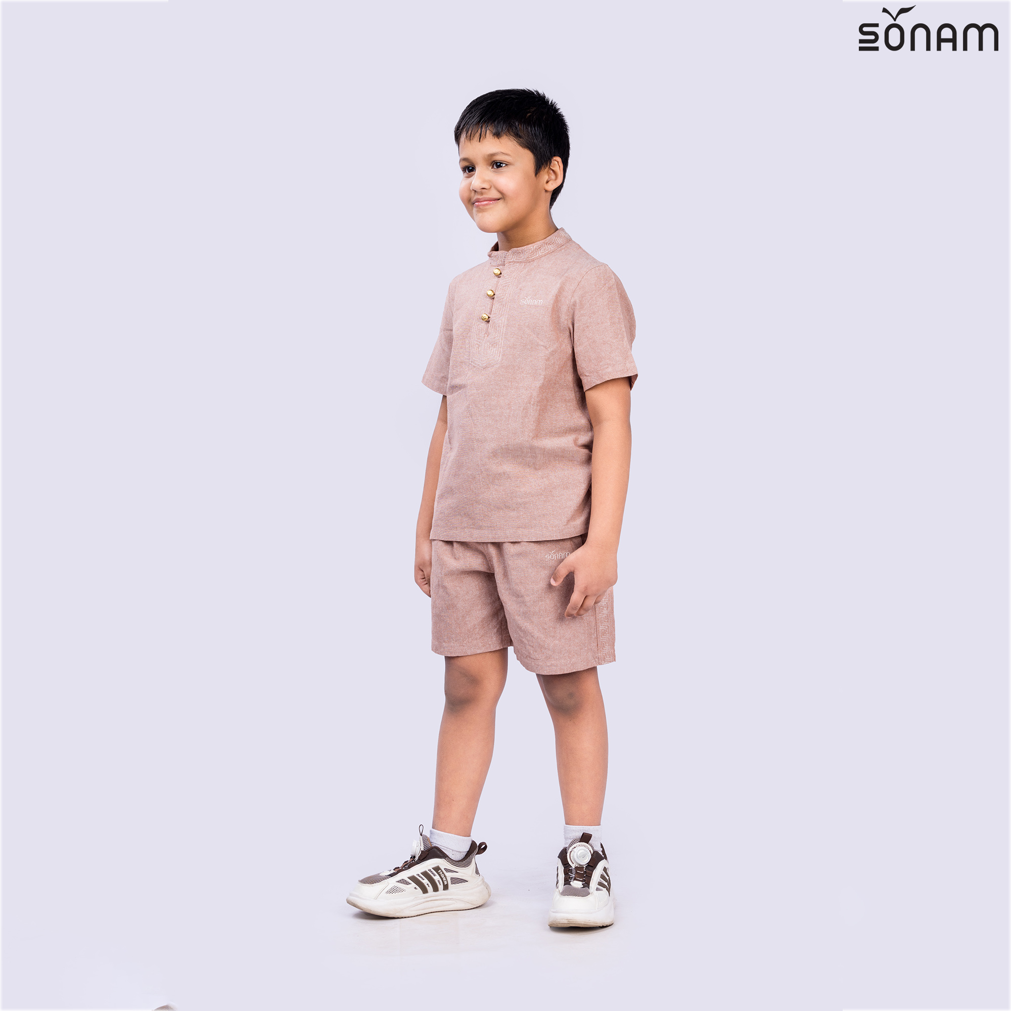 SONAM ITHI KID'S HALF SLEEVE CHAMBRAY SHIRT (SS2025) #2573