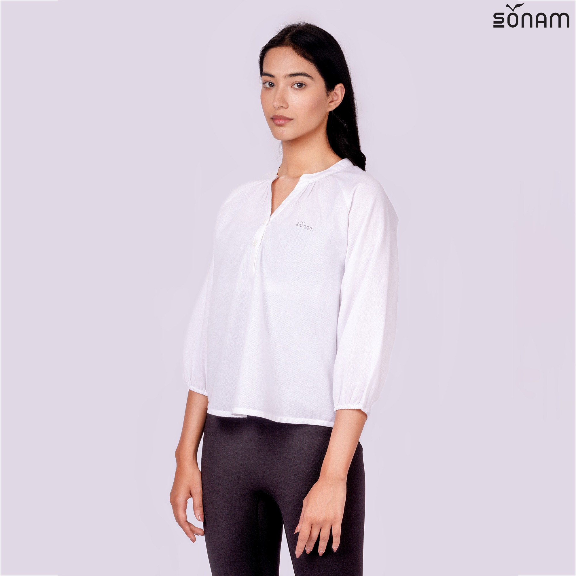 SONAM ZOPA WOMEN'S CHAMBRAY TOP (SS2025) #2570