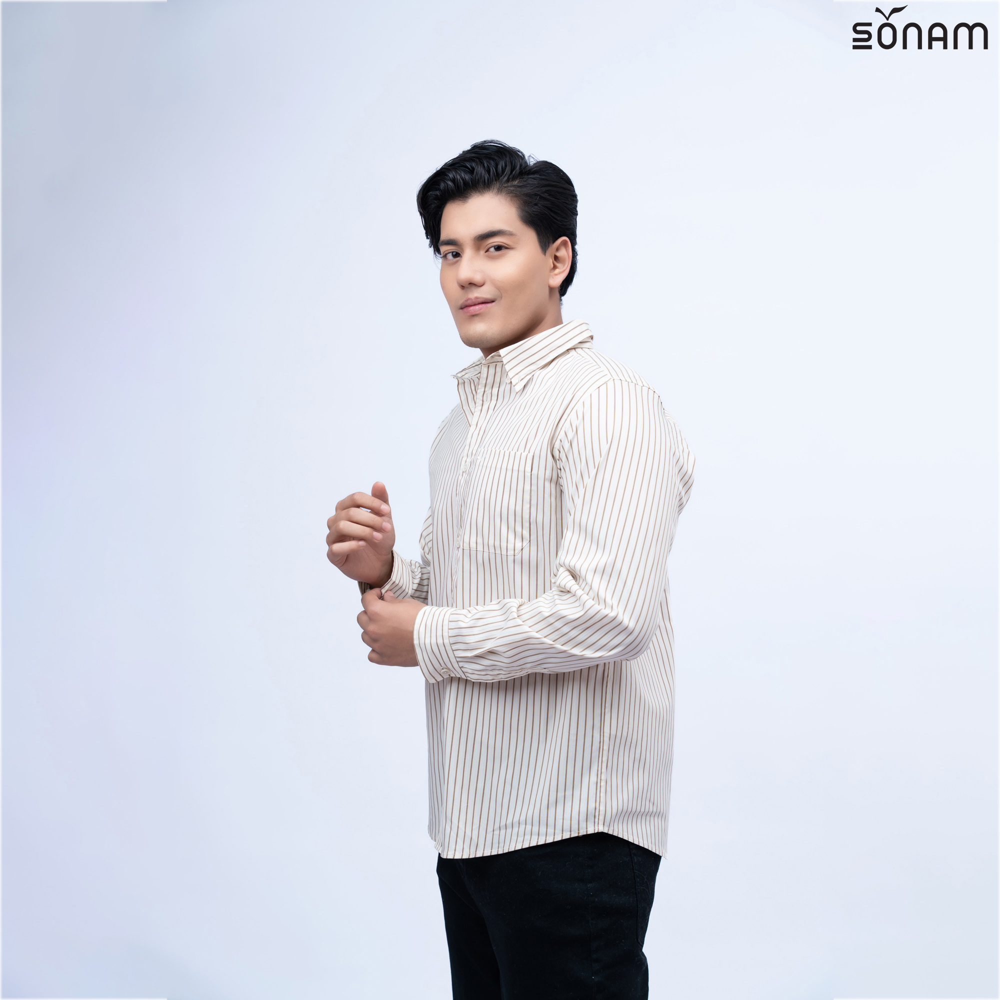 SONAM KARMA MEN'S STRIPE COTTON FULL SLEEVE SHIRT (SS2026) #2842