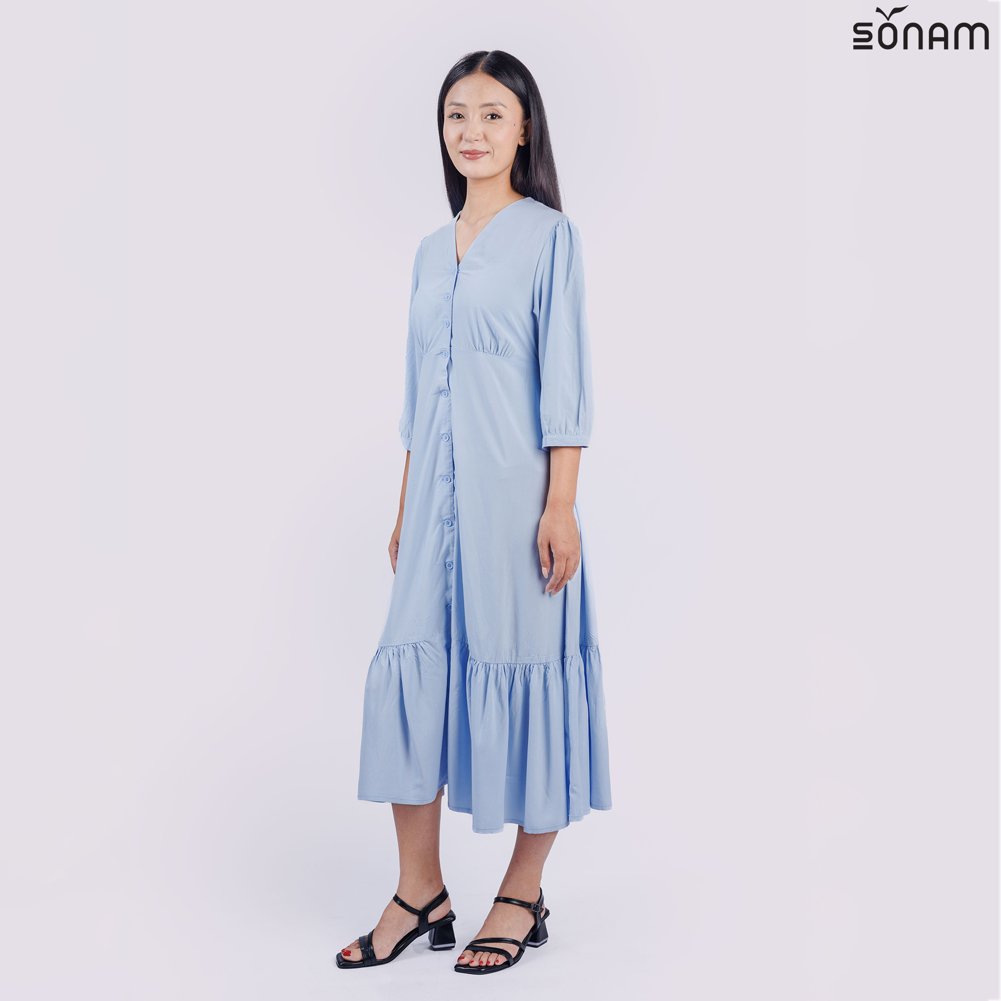 SONAM CHIME WOMEN'S BAMBOO LONG DRESS (SS2025) #2664 A