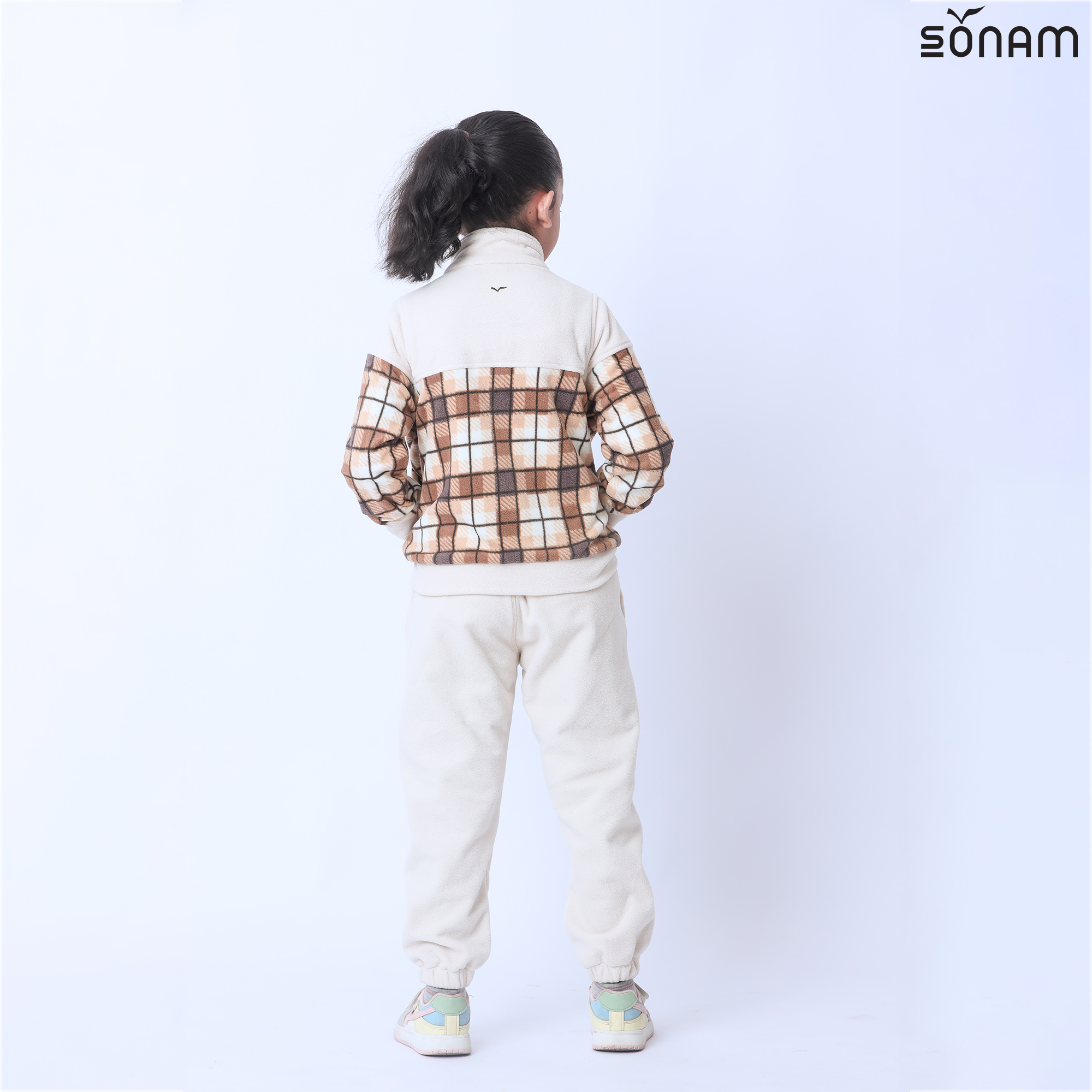 SONAM NORSANG PLAID FLEECE POP KID'S JACKET (FW2024) #2483