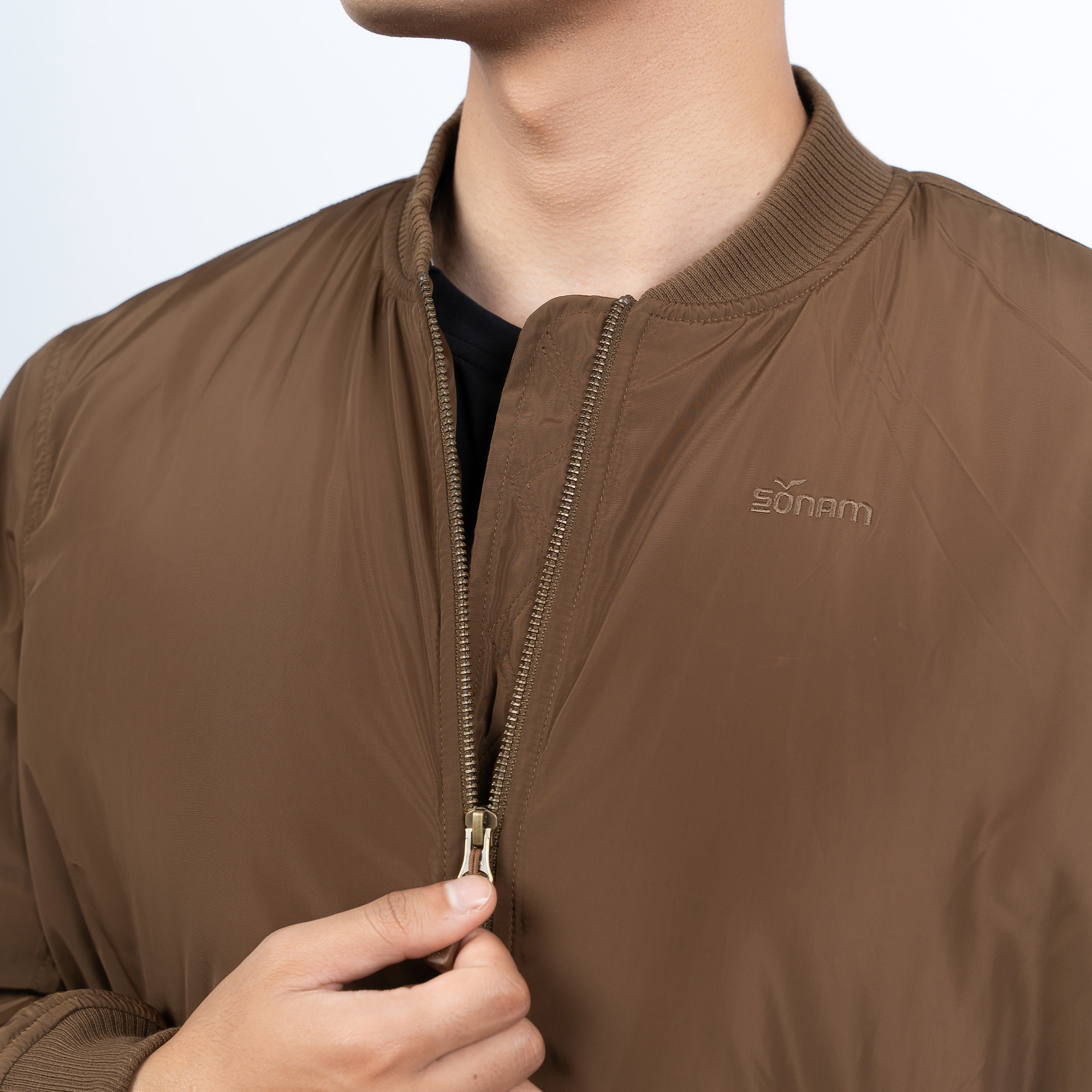 SONAM DRUKPA UNISEX SHINY JAPANESE TAFFETA 150 GSM INSULATED BOMBER JACKET (FW2025) #2774_A