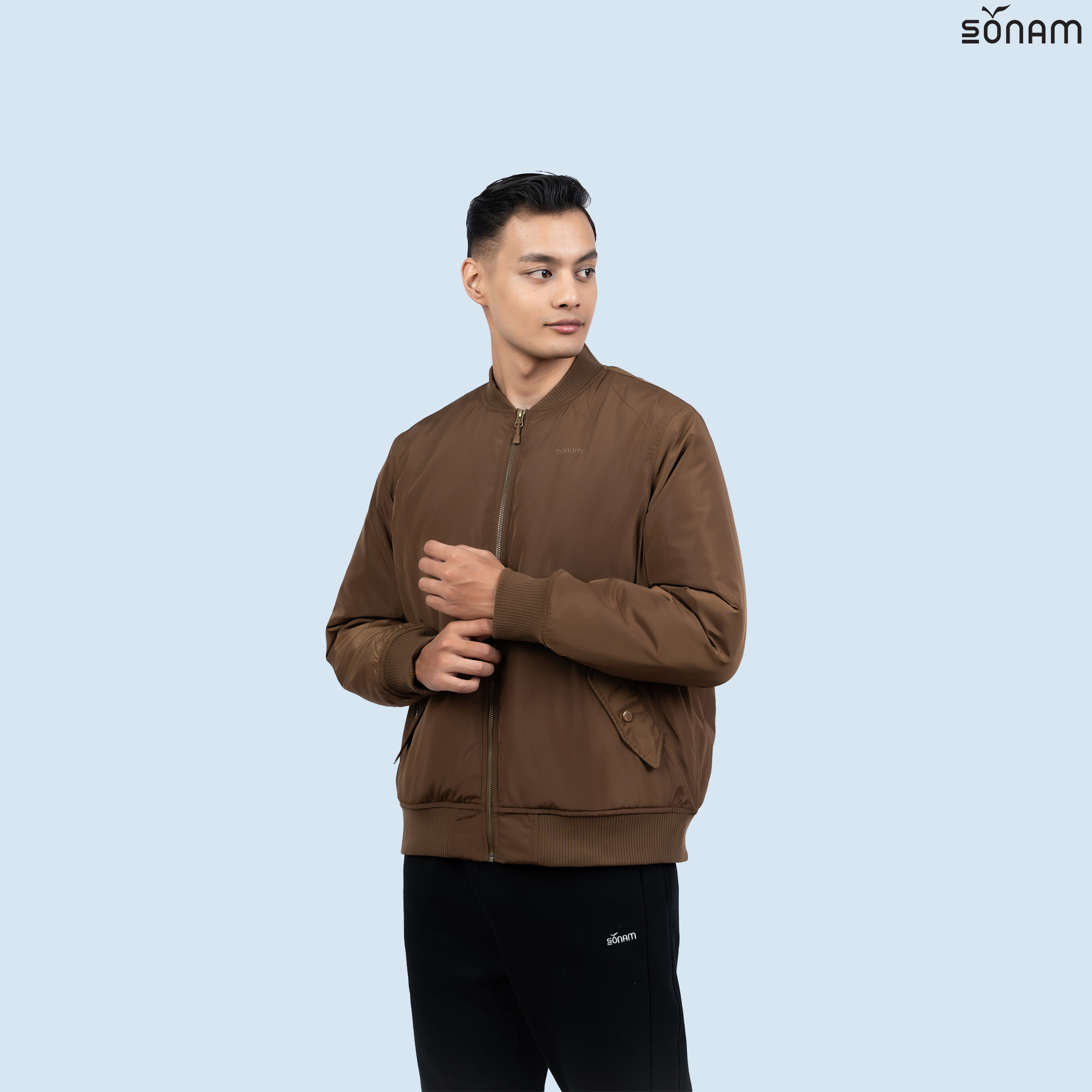 SONAM DRUKPA UNISEX SHINY JAPANESE TAFFETA 150 GSM INSULATED BOMBER JACKET (FW2025) #2774_A