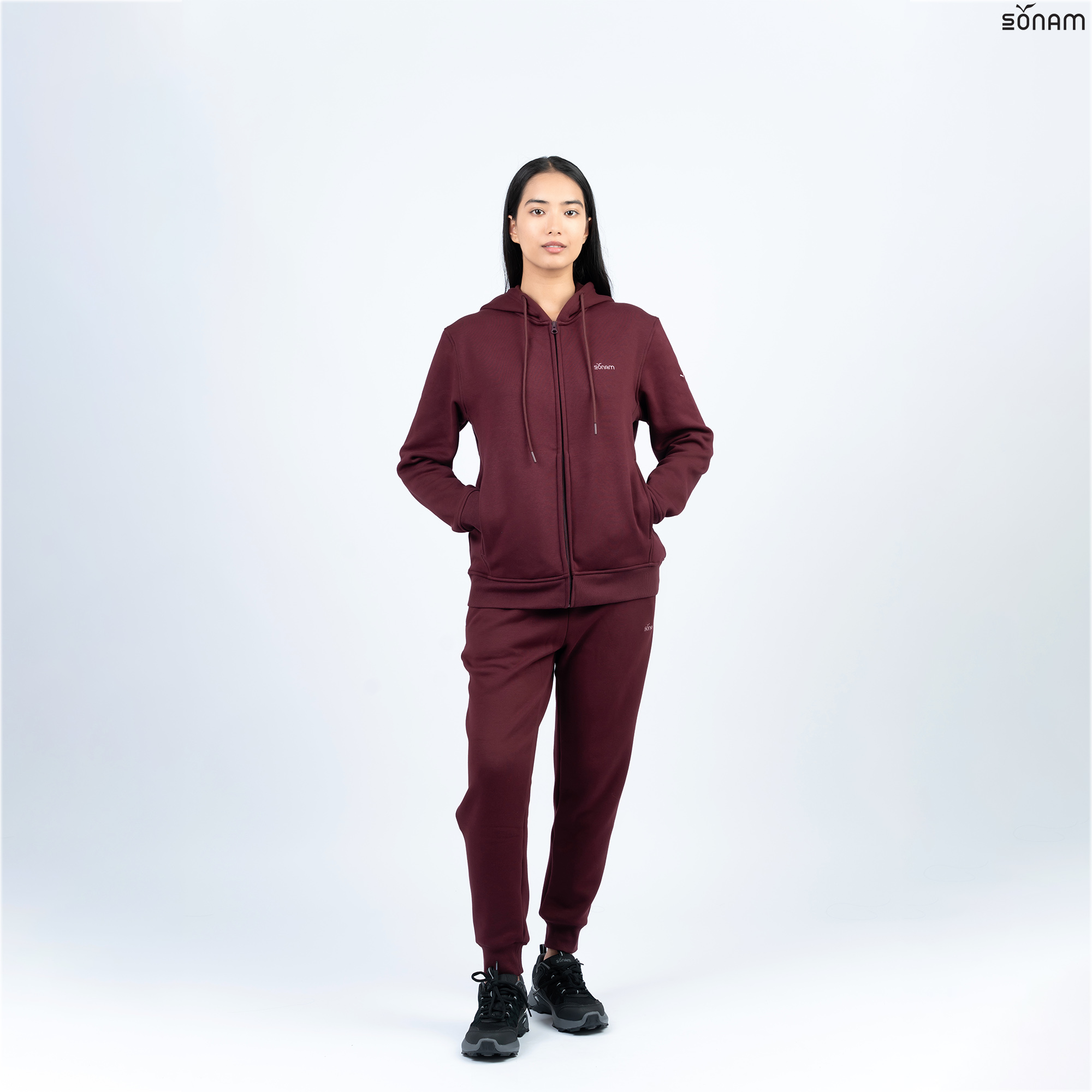 SONAM AKAR UNISEX TERRY FLEECE HOODED ZIPPED JACKET (FW2025) #2751