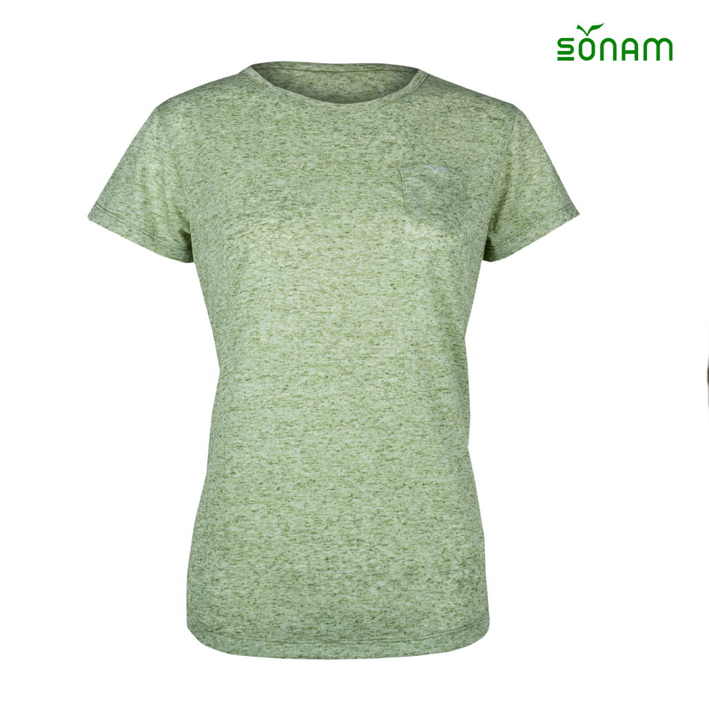 Metok Women's Linen  T-shirt  With  Patch  Pocket #1245